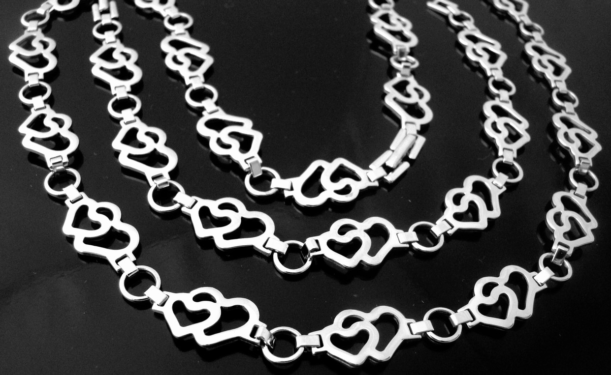 Steel Jewelry Řetízek srdíčka z chirurgické oceli NH131155