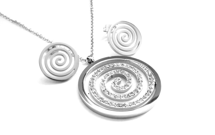Steel Jewelry Set náhrdelník a náušnice spirálka z chirurgické oceli SET500418
