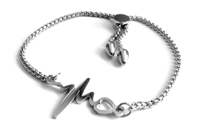 Steel Jewelry Náramek křivka EKG z chirurgické oceli NR090252