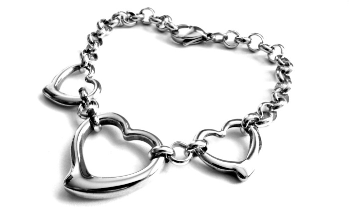 Steel Jewelry náramek srdce z chirurgické oceli NR150113