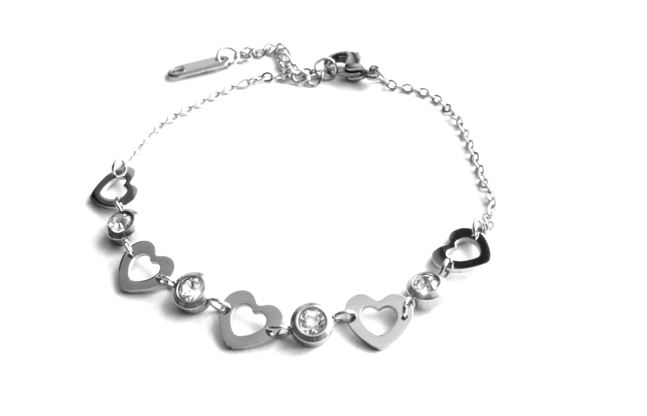 Steel Jewelry Náramek srdíčka z chirurgické oceli NR160214
