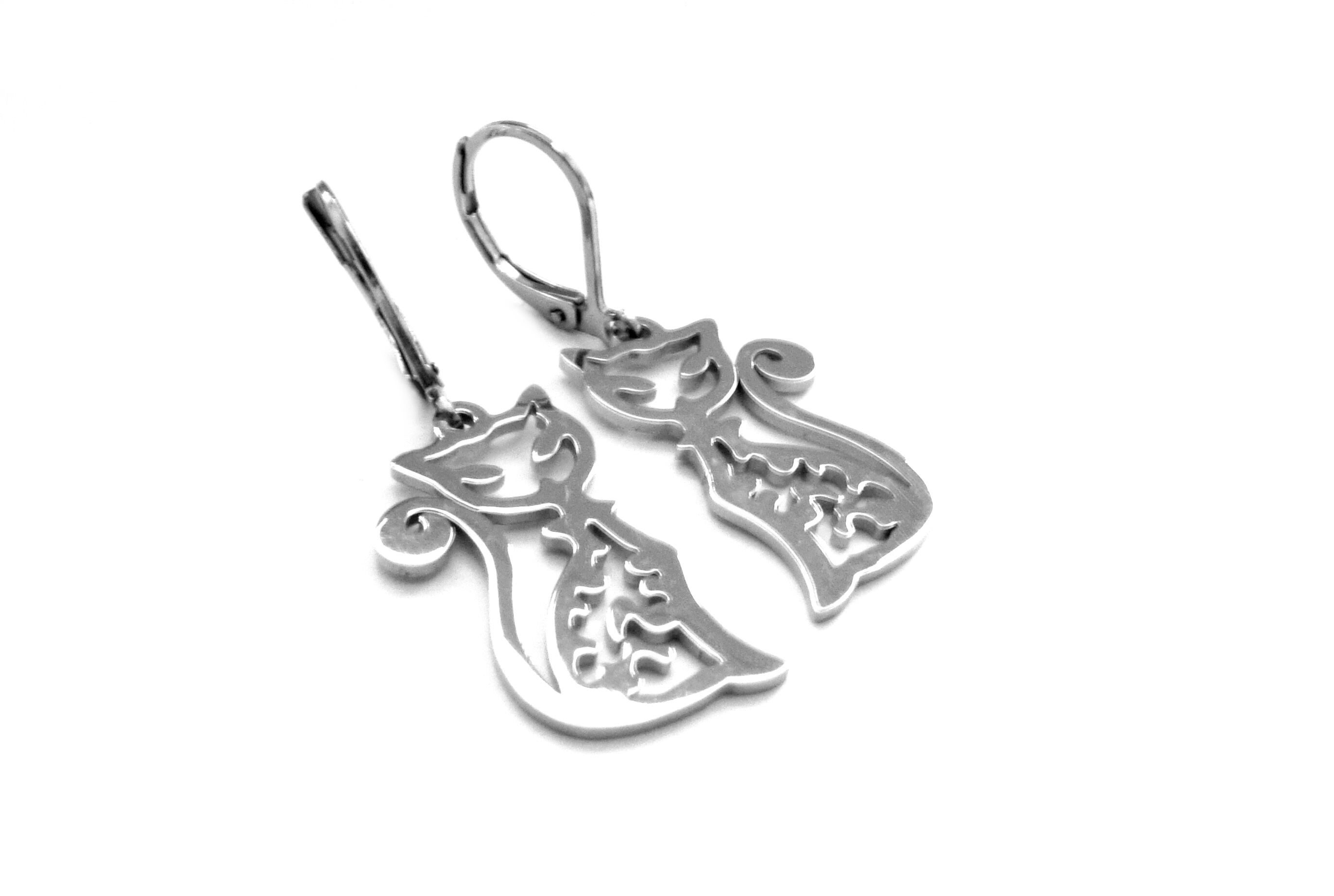 Steel Jewelry Náušnice kočky z chirurgické oceli NS151030