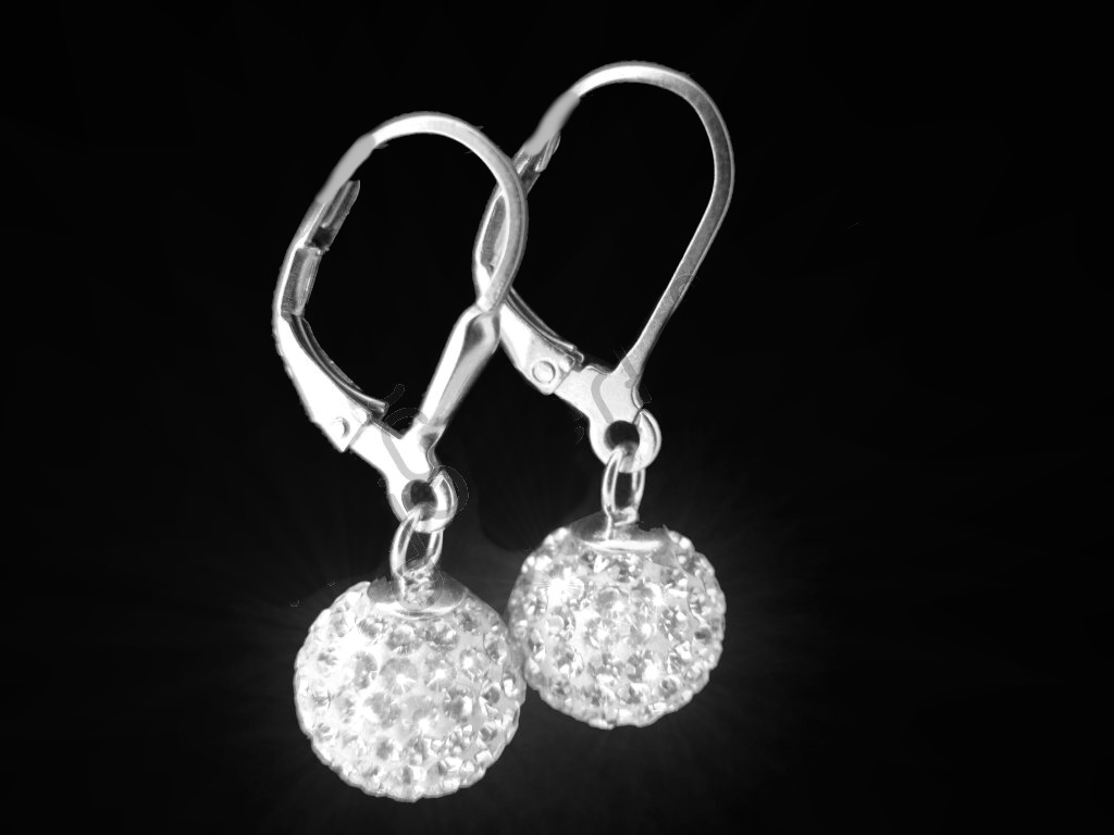 Steel Jewelry Náušnice krystalkové koule 8 mm z chirurgické oceli NS090132