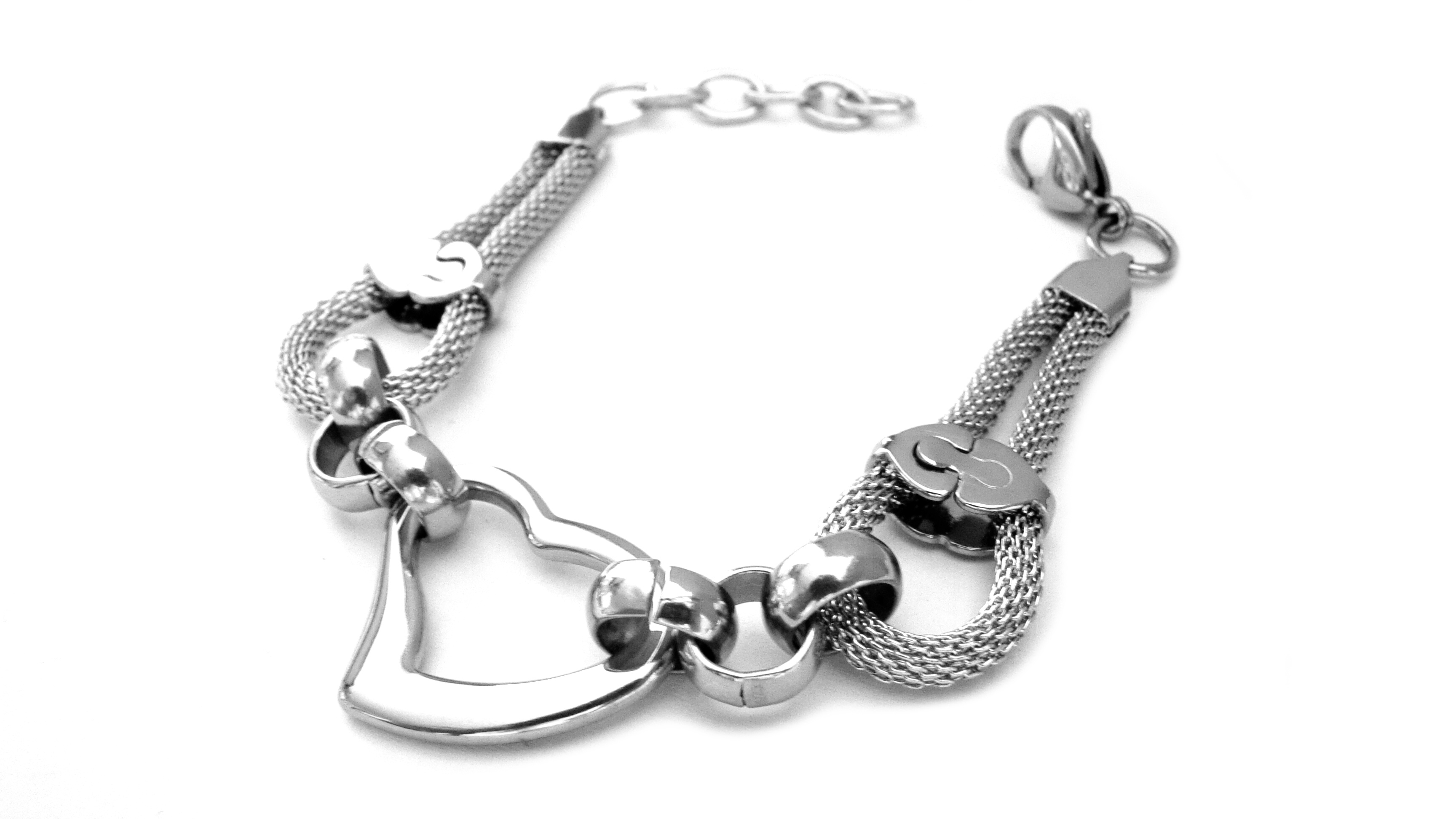 Steel Jewelry Náramek srdce z chirurgické oceli NR140319