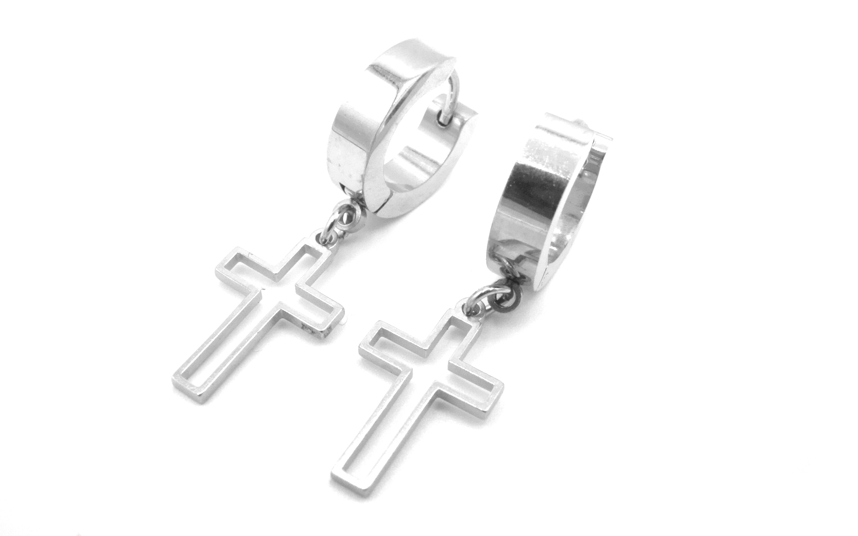 Steel Jewelry Náušnice křížek z chirurgické oceli NS130119