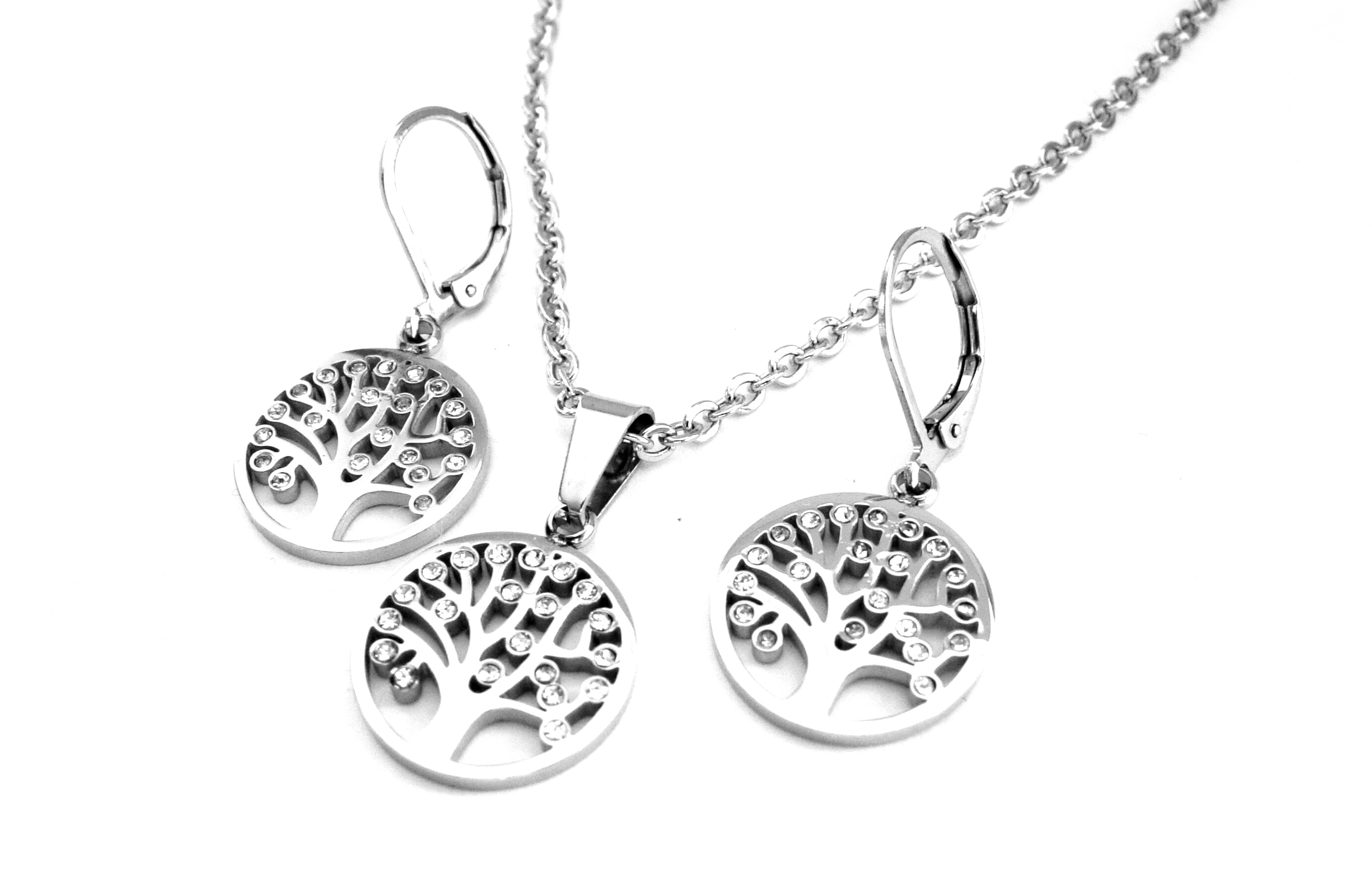 Steel Jewelry Set náhrdelník a náušnice strom života z chirurgické oceli SET150327