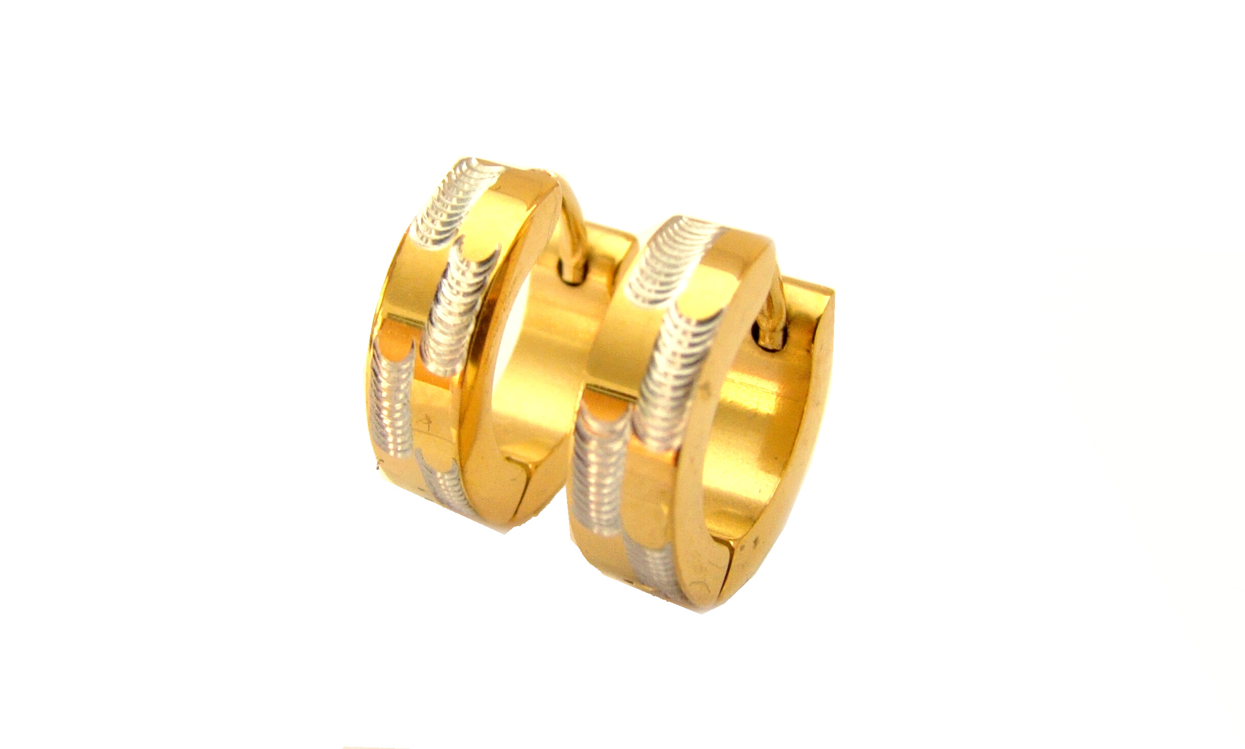 Steel Jewelry Náušnice kroužky gold z chirurgické oceli NS14307