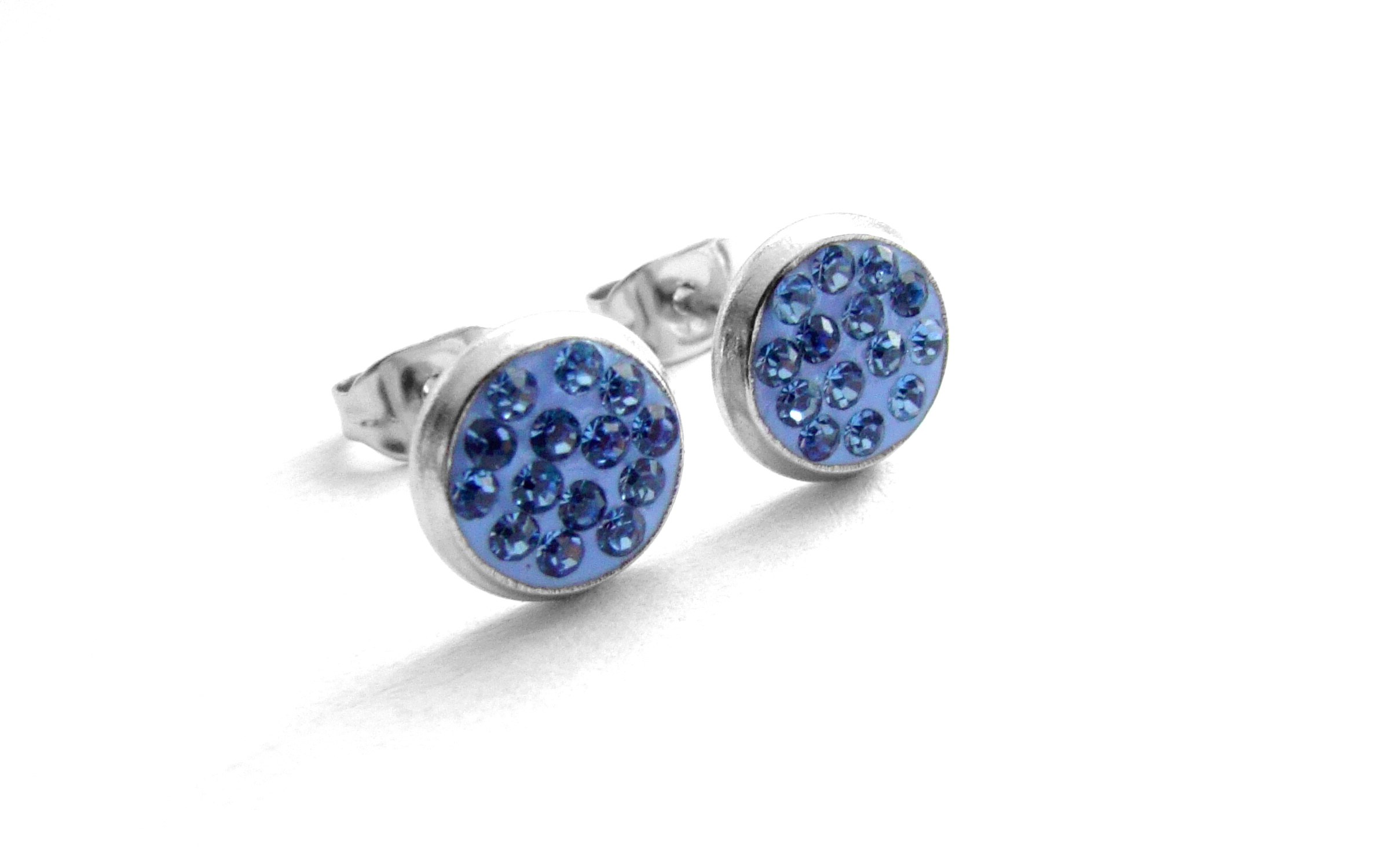Steel Jewelry Náušnice pecky modré z chirurgické oceli NS150115