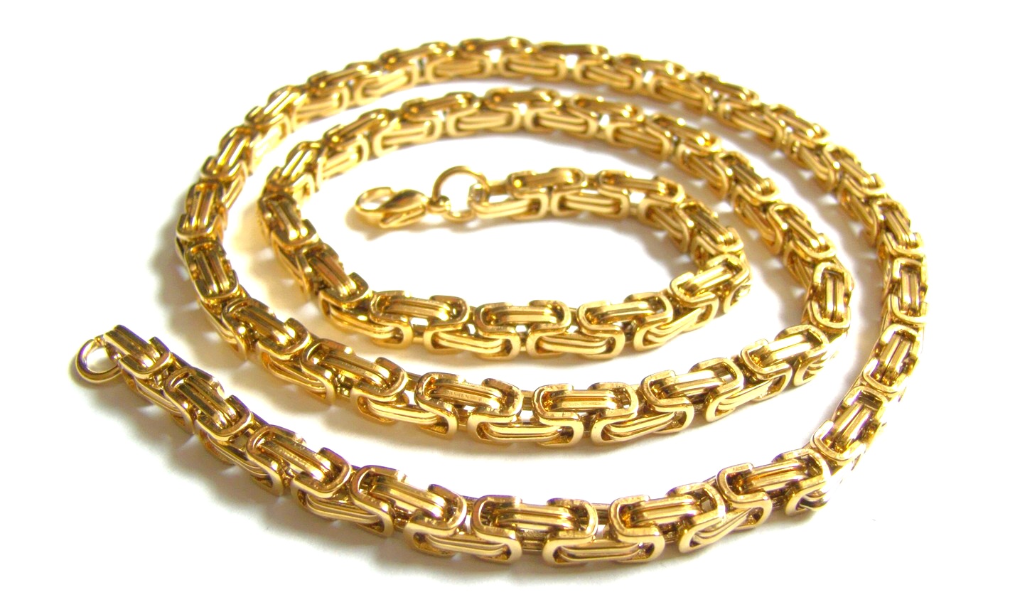Steel Jewelry Řetízek pozlacený z chirurgické oceli NH131203