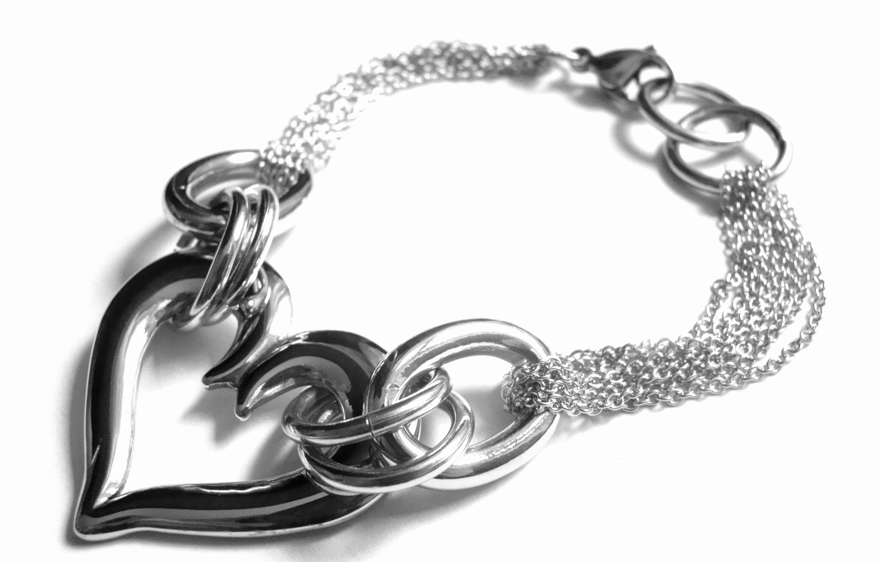 Steel Jewelry Náramek srdce z chirurgické oceli NR140114