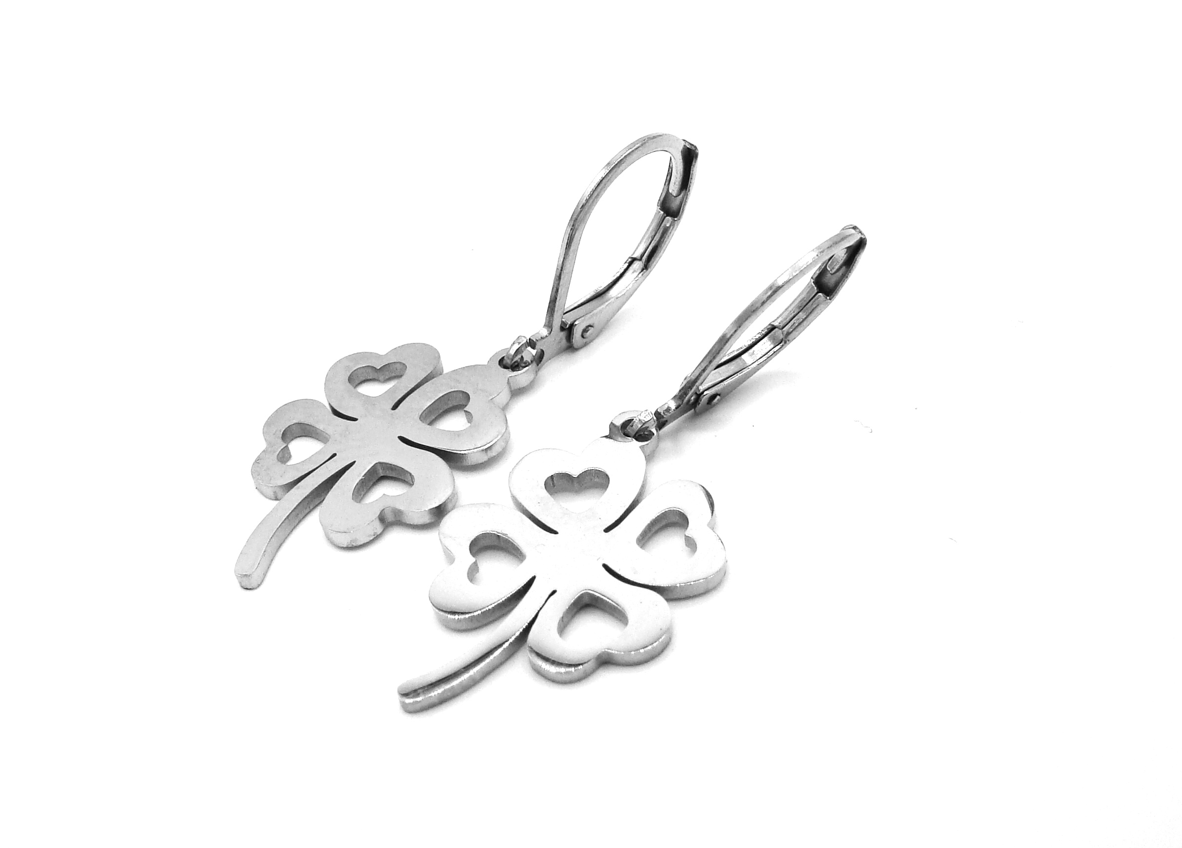Steel Jewelry Náušnice čtyřlístek z chirurgické oceli NS080342