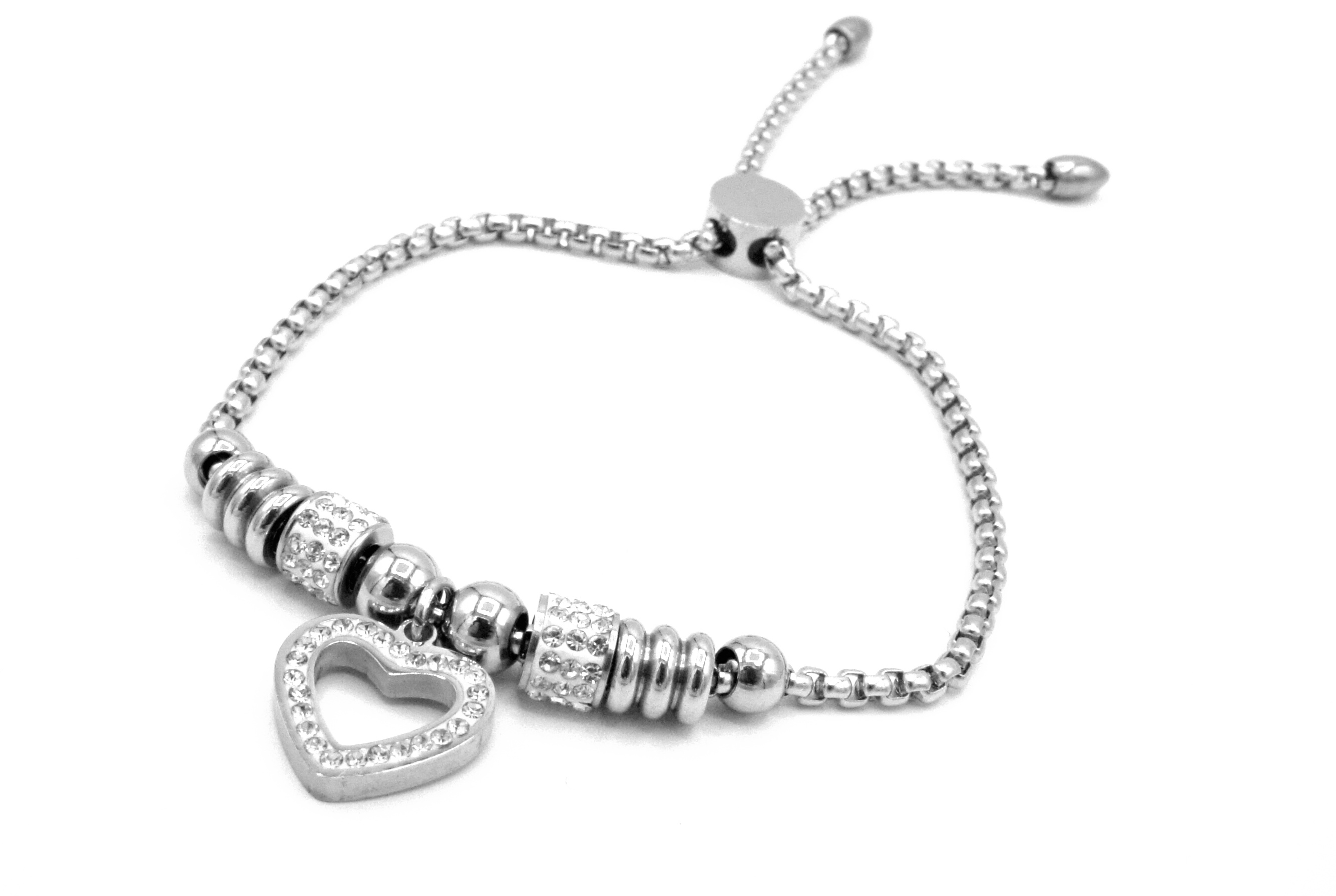 Steel Jewelry Náramek srdce z chirurgické oceli NR090290