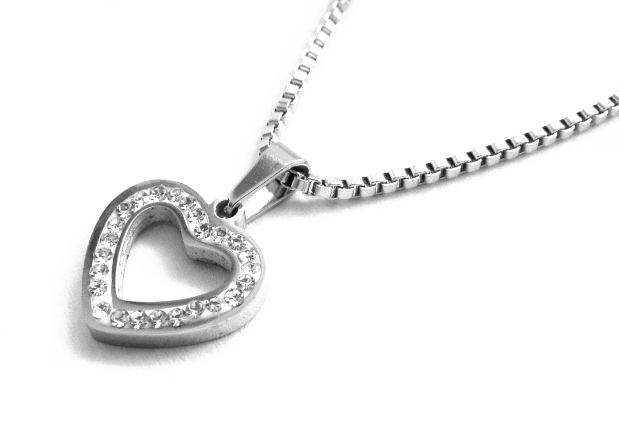 Levně Steel Jewelry Náhrdelník srdce z chirurgické oceli NH090370