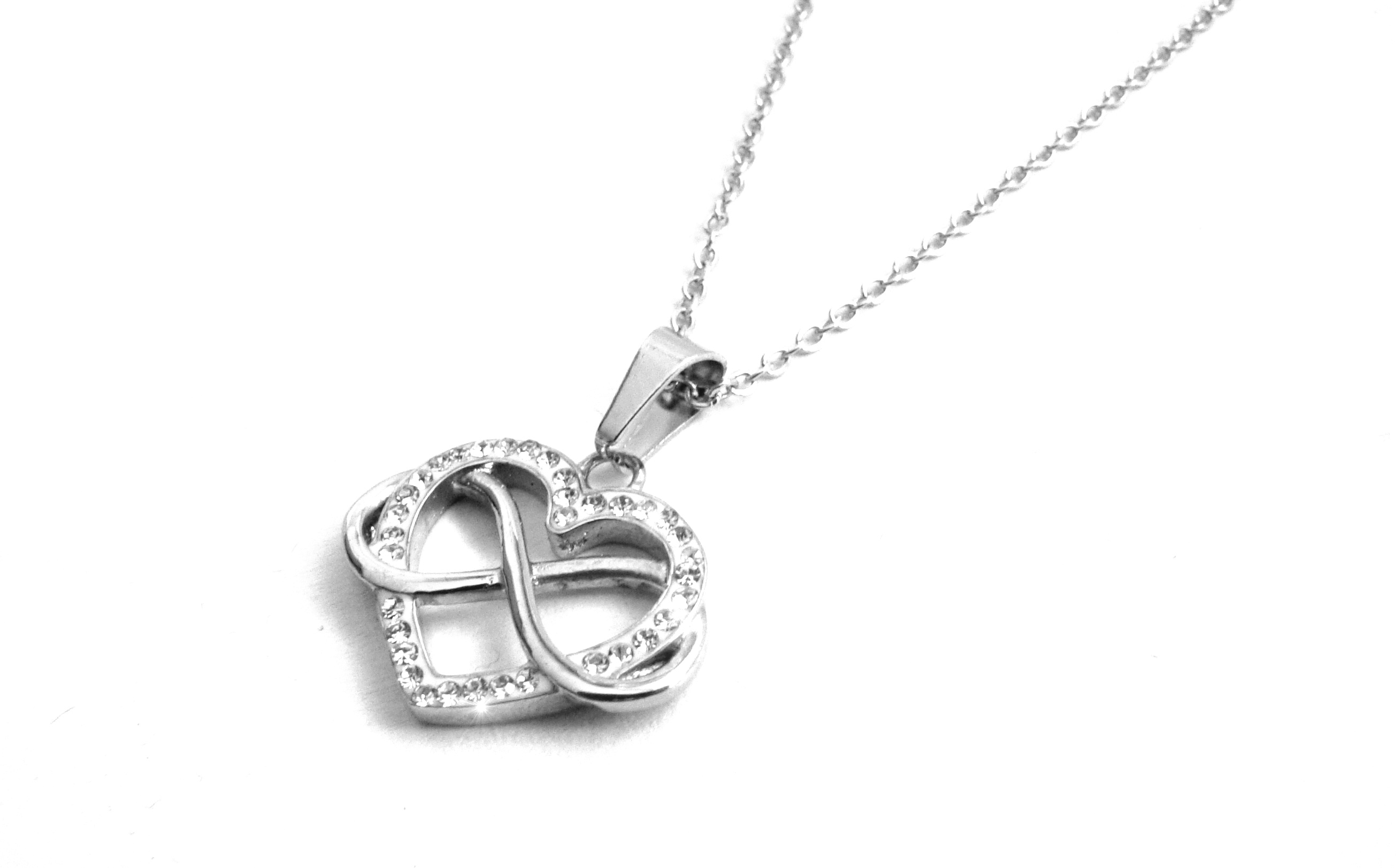 Levně Steel Jewelry Náhrdelník srdce a nekonečno z chirurgické oceli NH180467