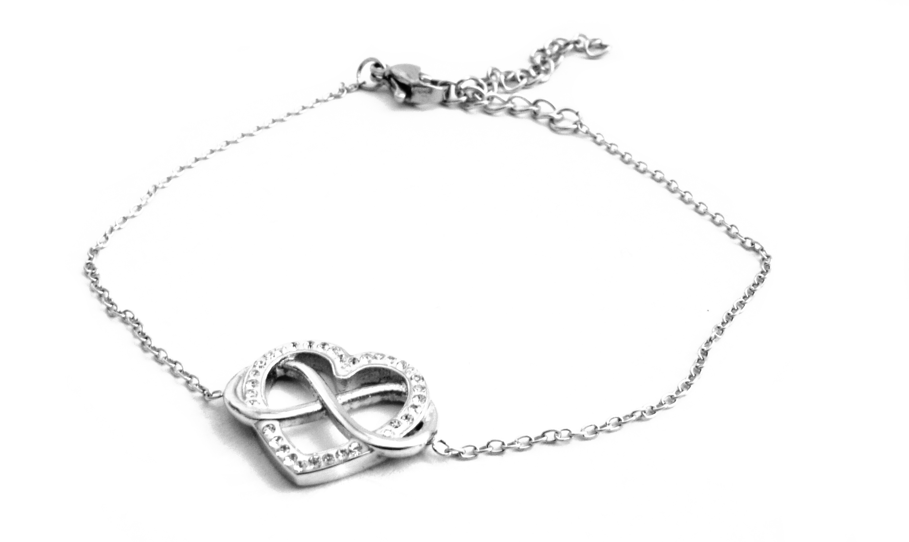 Steel Jewelry Náramek srdce s nekonečnem z chirurgické oceli NR180468