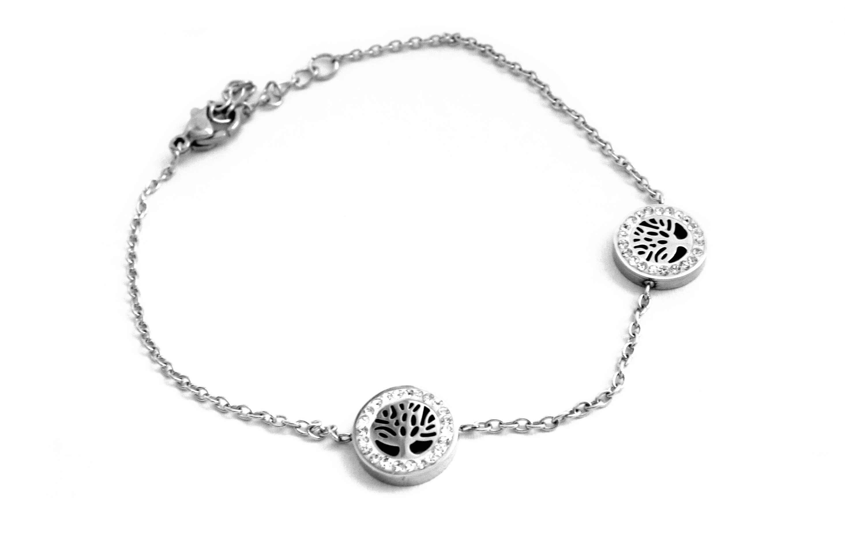 Steel Jewelry Náramek strom života s krystalky z chirurgické oceli NR090238