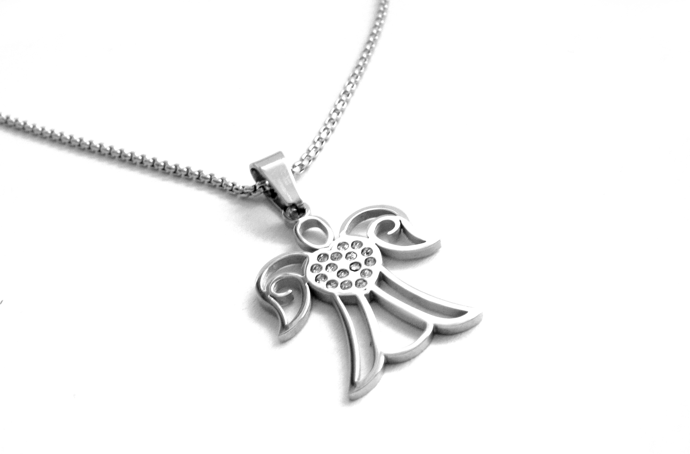 Levně Steel Jewelry náhrdelník anděl z chirurgické oceli NH180475