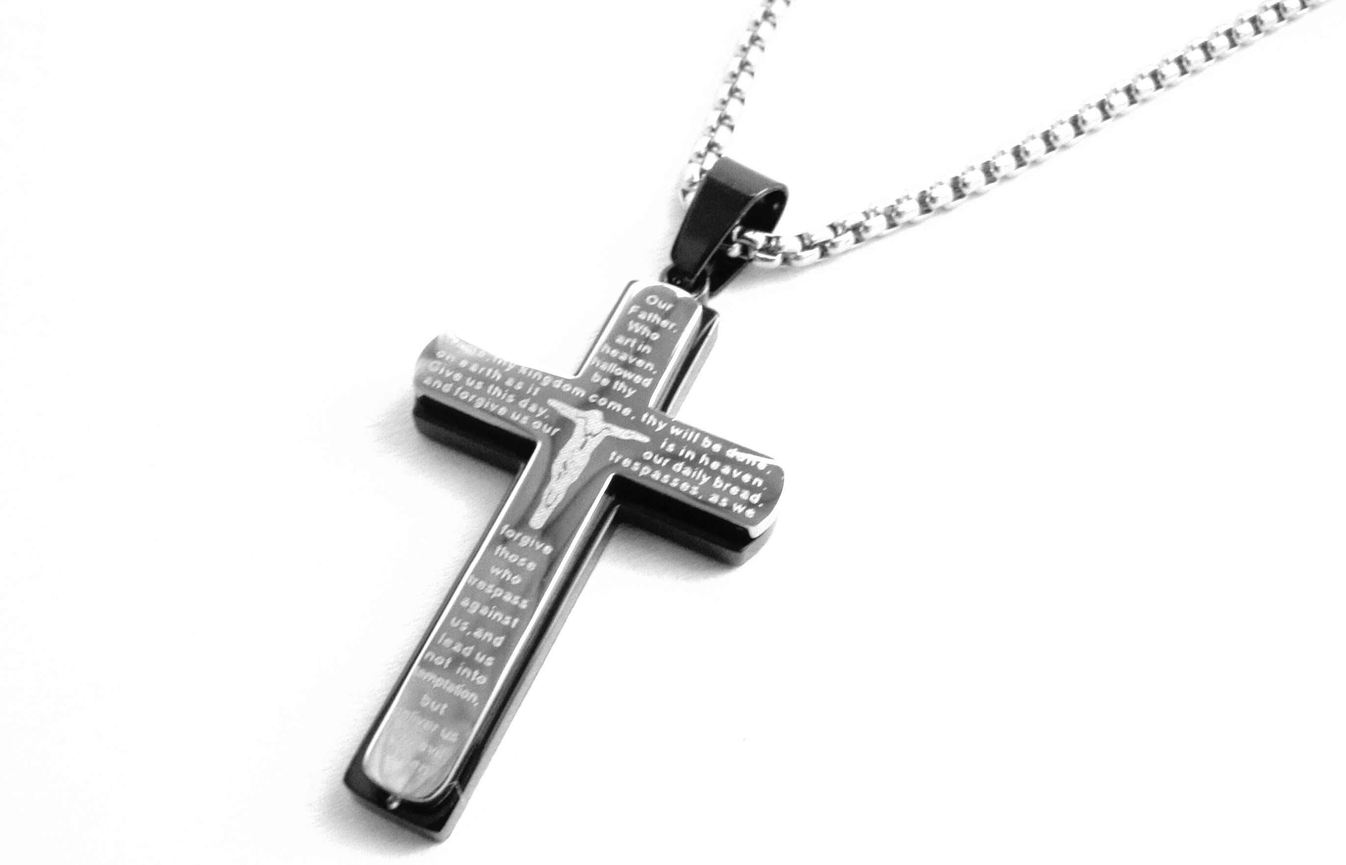 Levně Steel Jewelry Náhrdelník kříž z chirurgické oceli NH500405