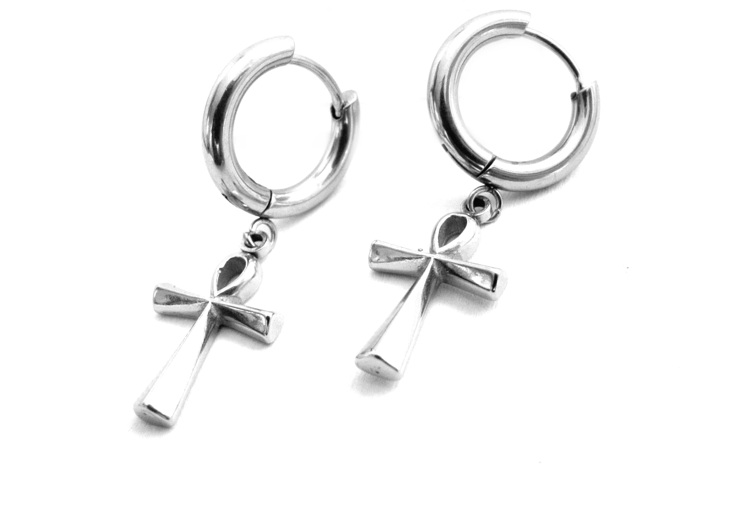 Steel Jewelry Náušnice kříž z chirurgické oceli NS130198