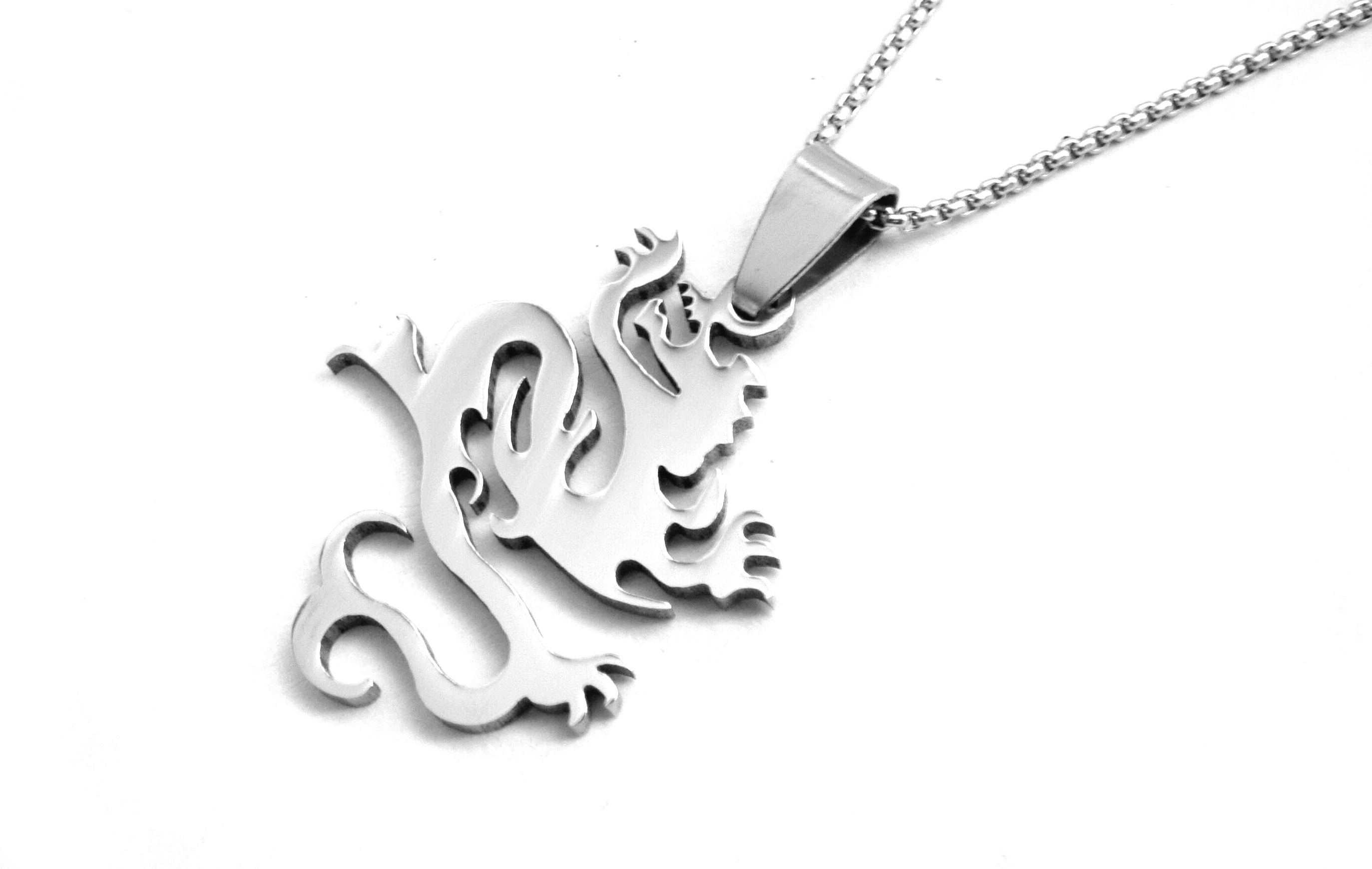 Levně Steel Jewelry Náhrdelník drak z chirurgické oceli NH180490