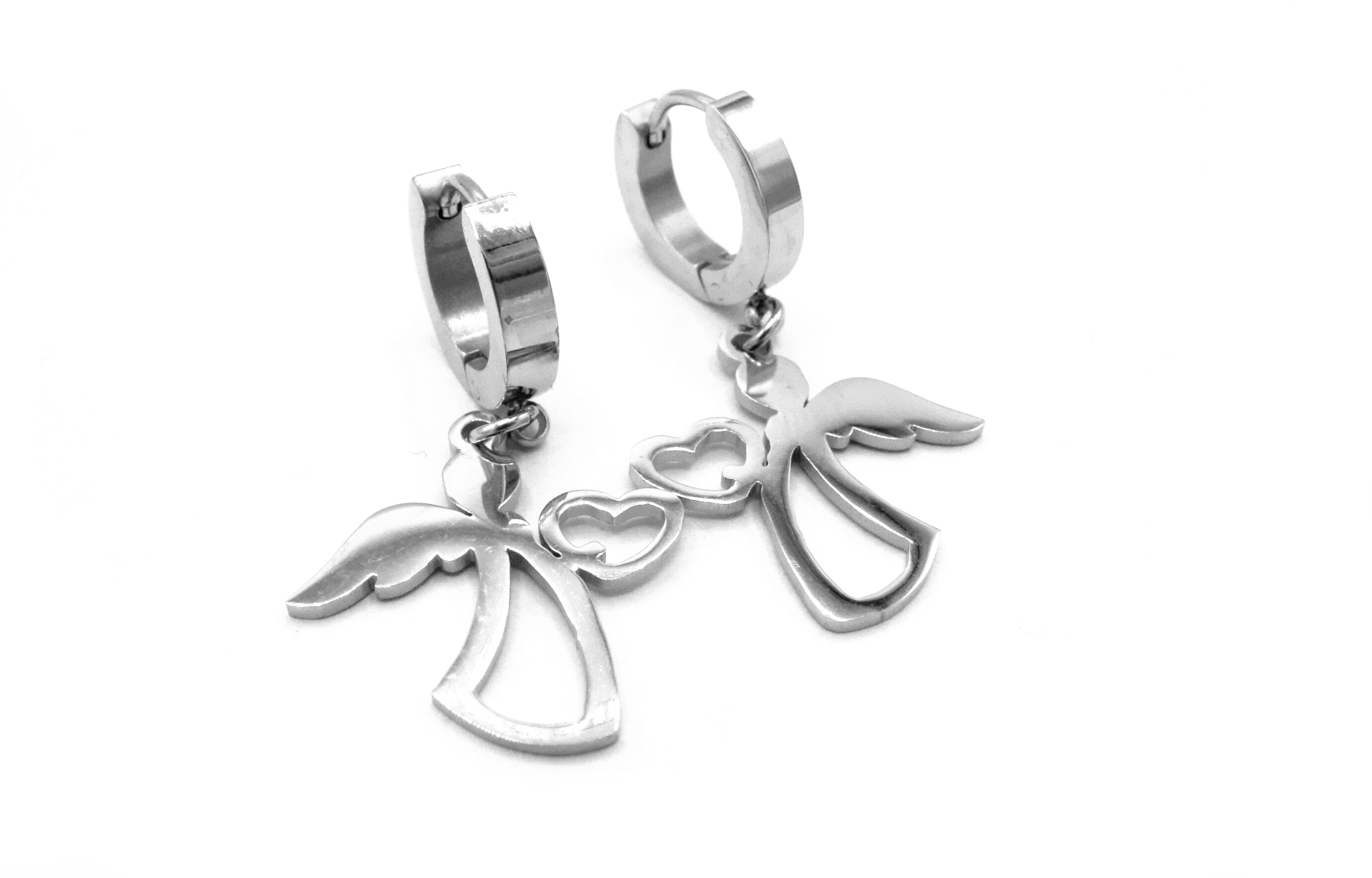 Steel Jewelry Náušnice anděl z chirurgické oceli NS090189