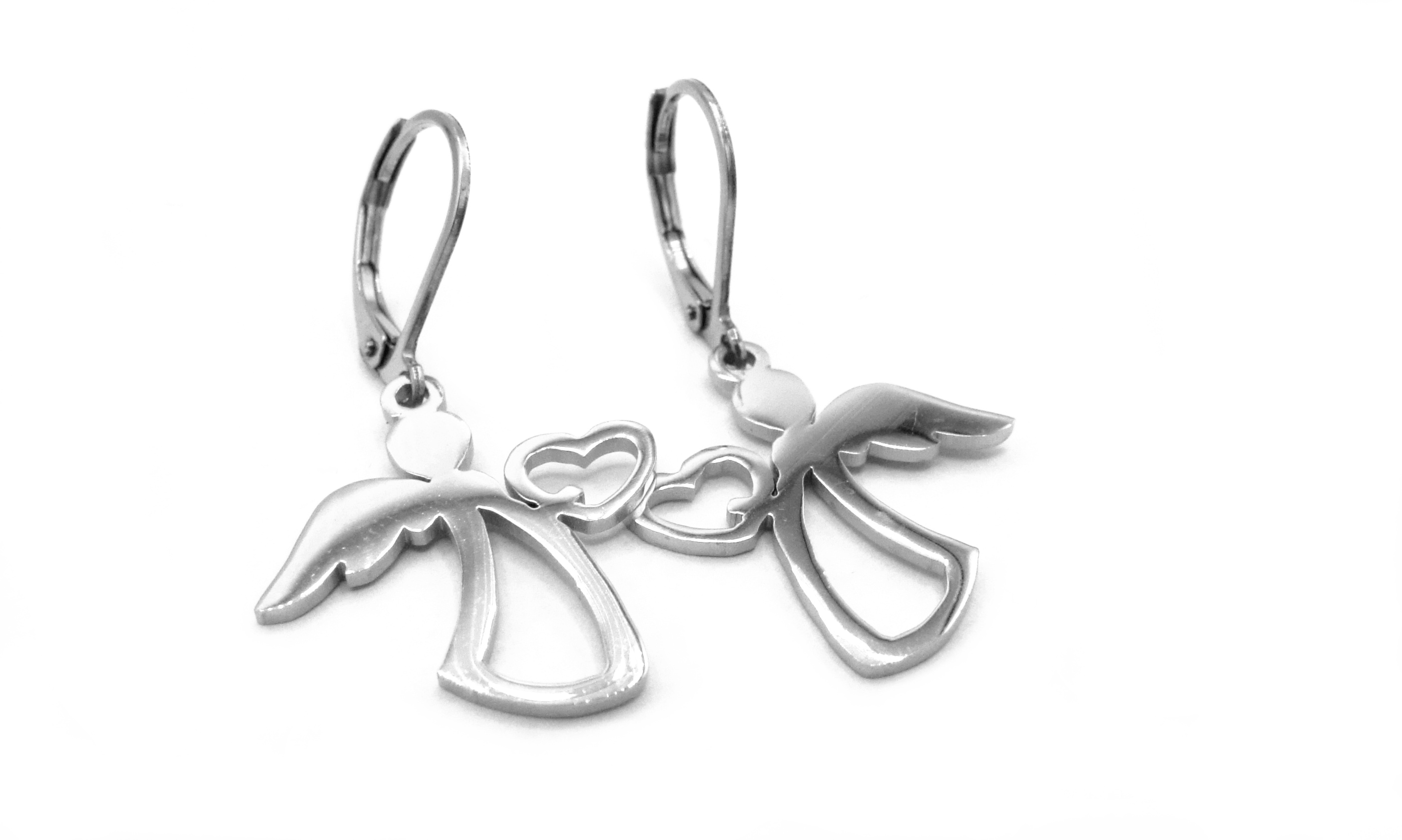 Steel Jewelry Náušnice anděl z chirurgické oceli NS090193