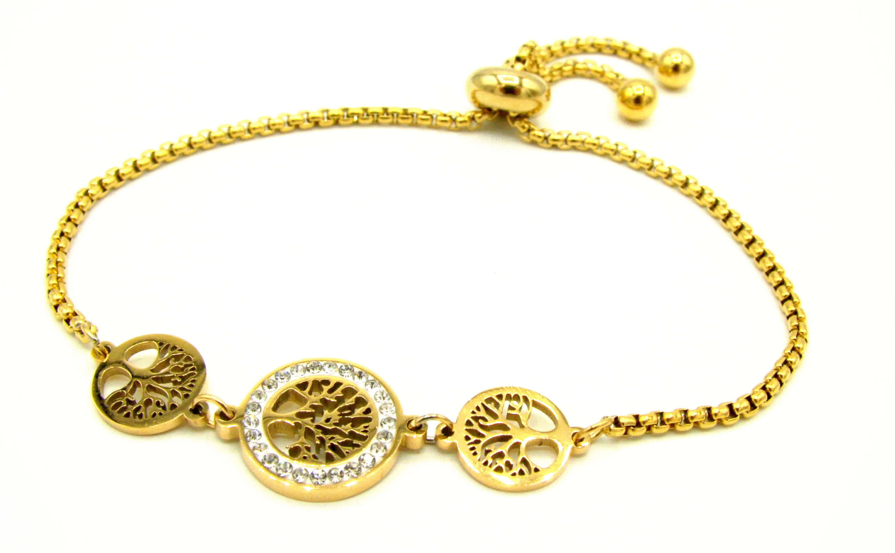Steel Jewelry Náramek strom života pozlacený z chirurgické oceli NR090320