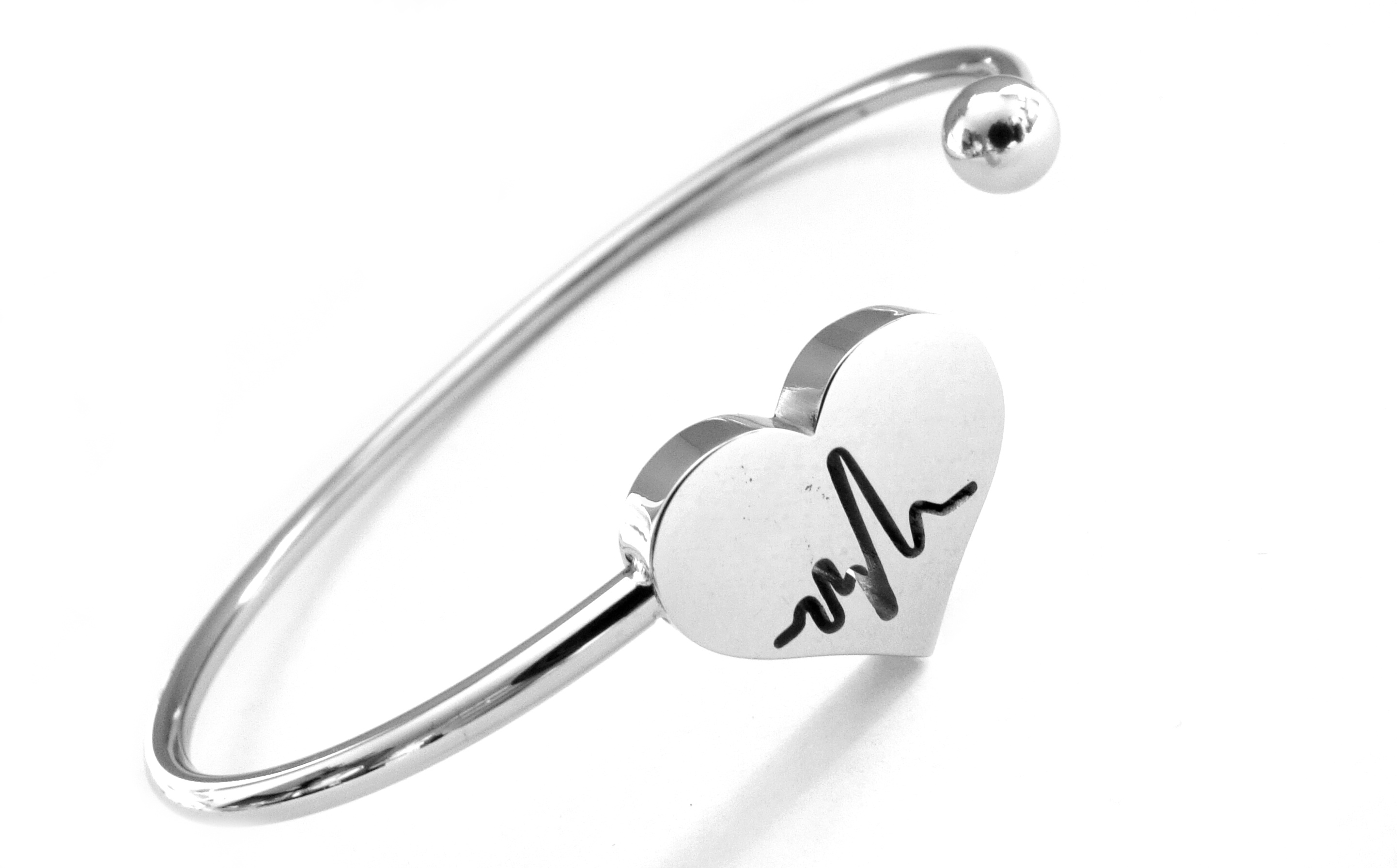 Steel Jewelry Náramek srdce a tep z chirurgické oceli NR070102