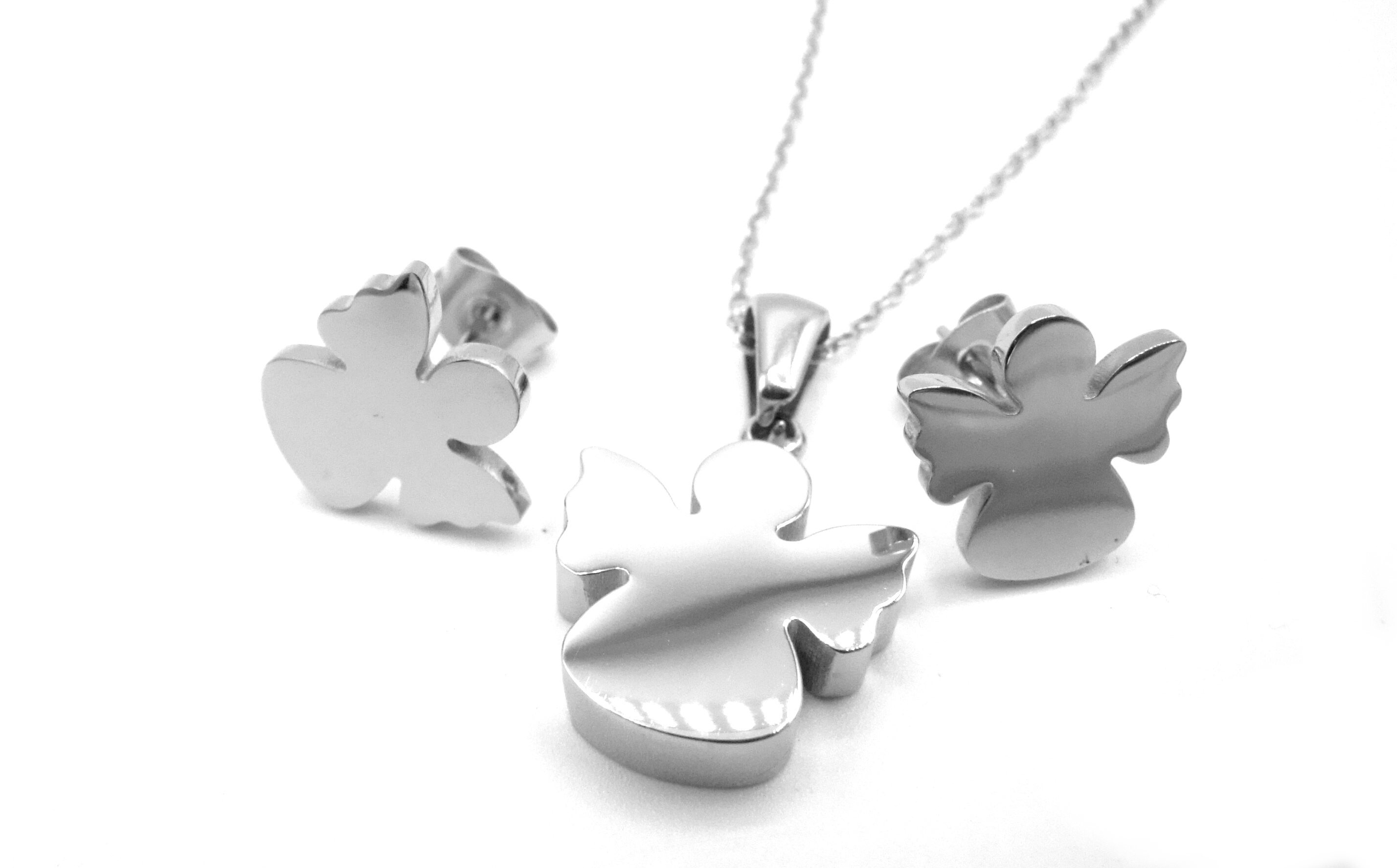 Steel Jewelry Set náhrdelník a náušnice anděl z chirurgické oceli SET171034