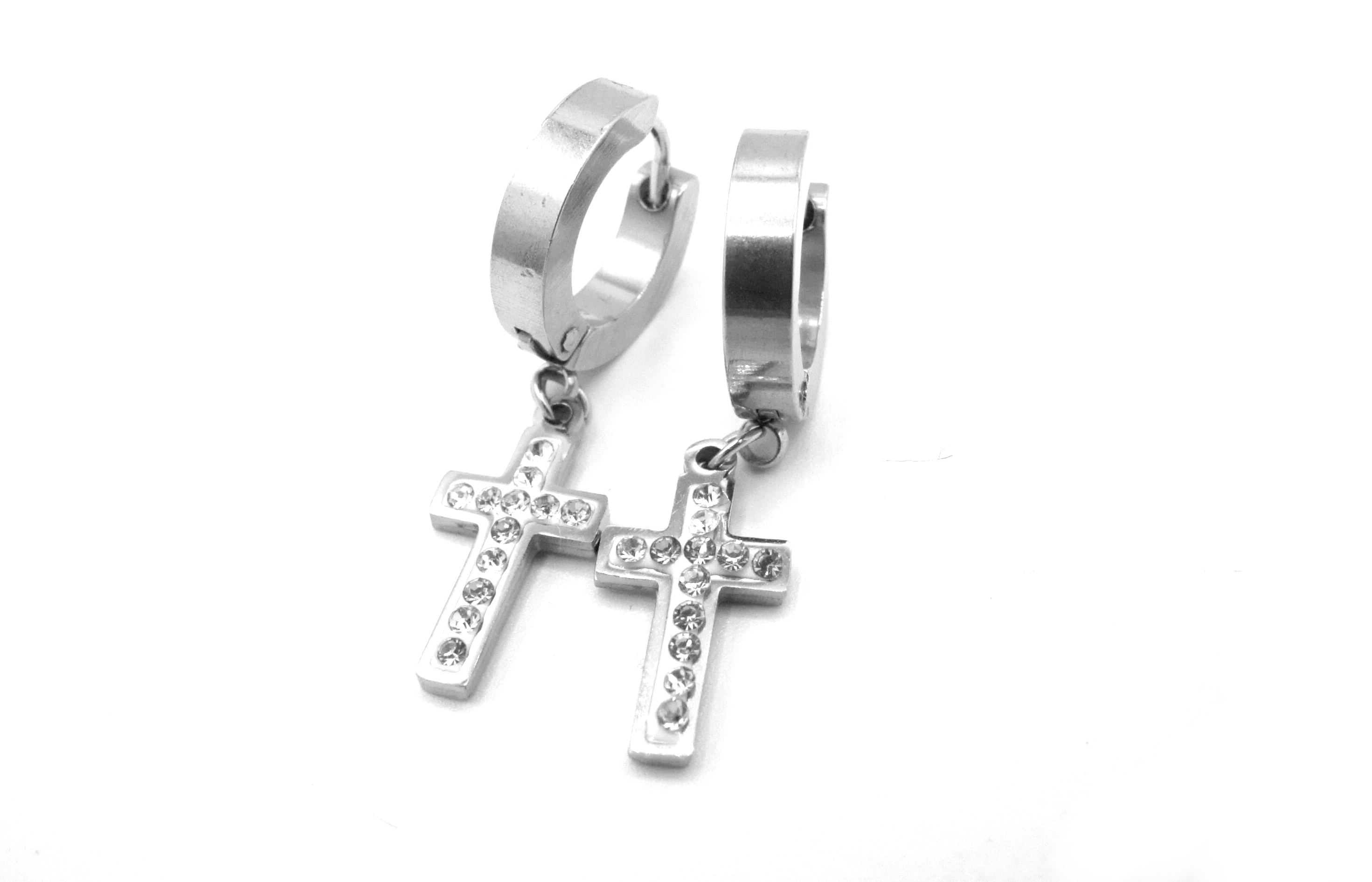 Steel Jewelry Náušnice křížek z chirurgické oceli NS100266