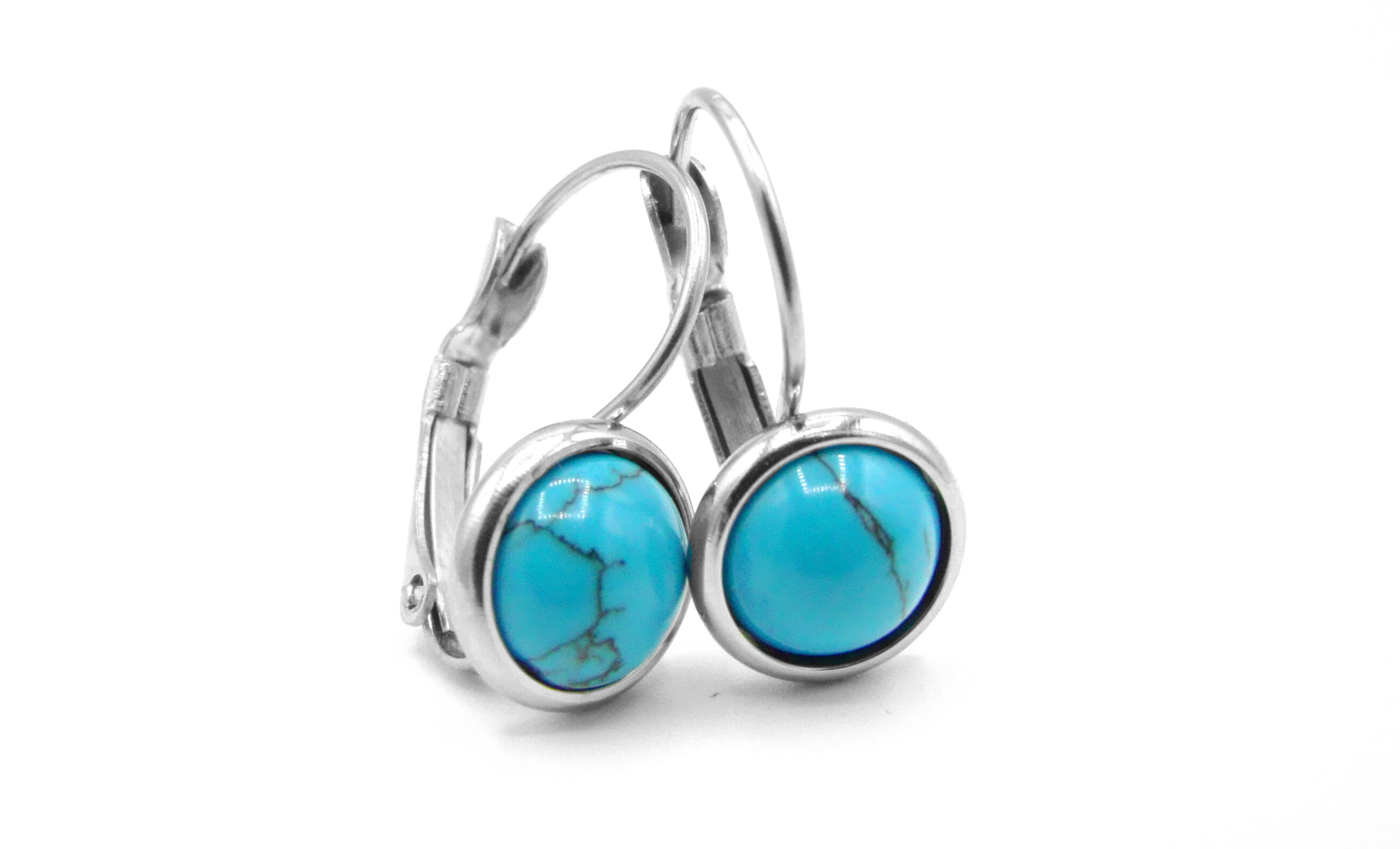 Steel Jewelry Náušnice tyrkysové z chirurgické oceli NS220150