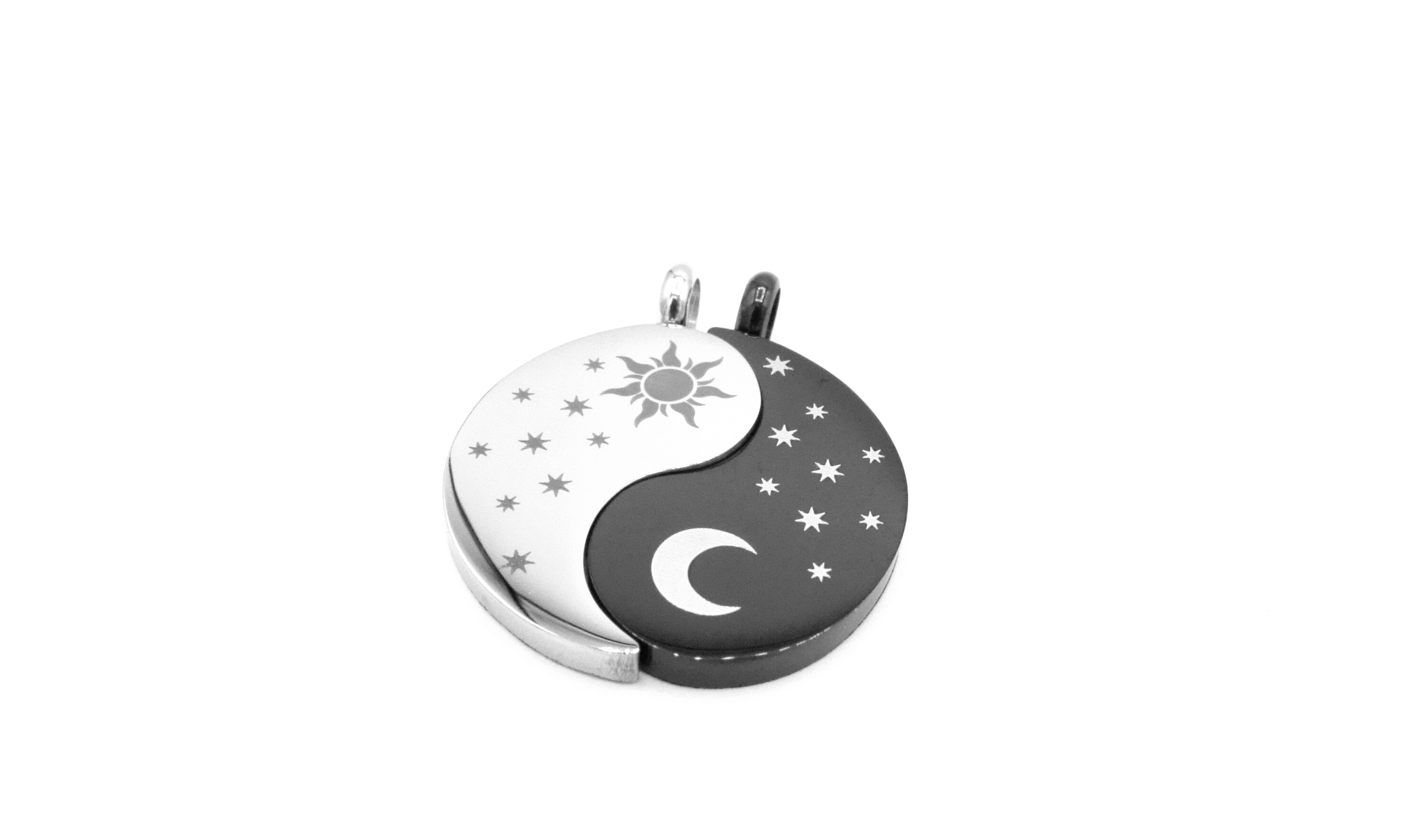 Steel Jewelry Přívěsek jing jang den a noc pro dva z chirurgické oceli PR121120