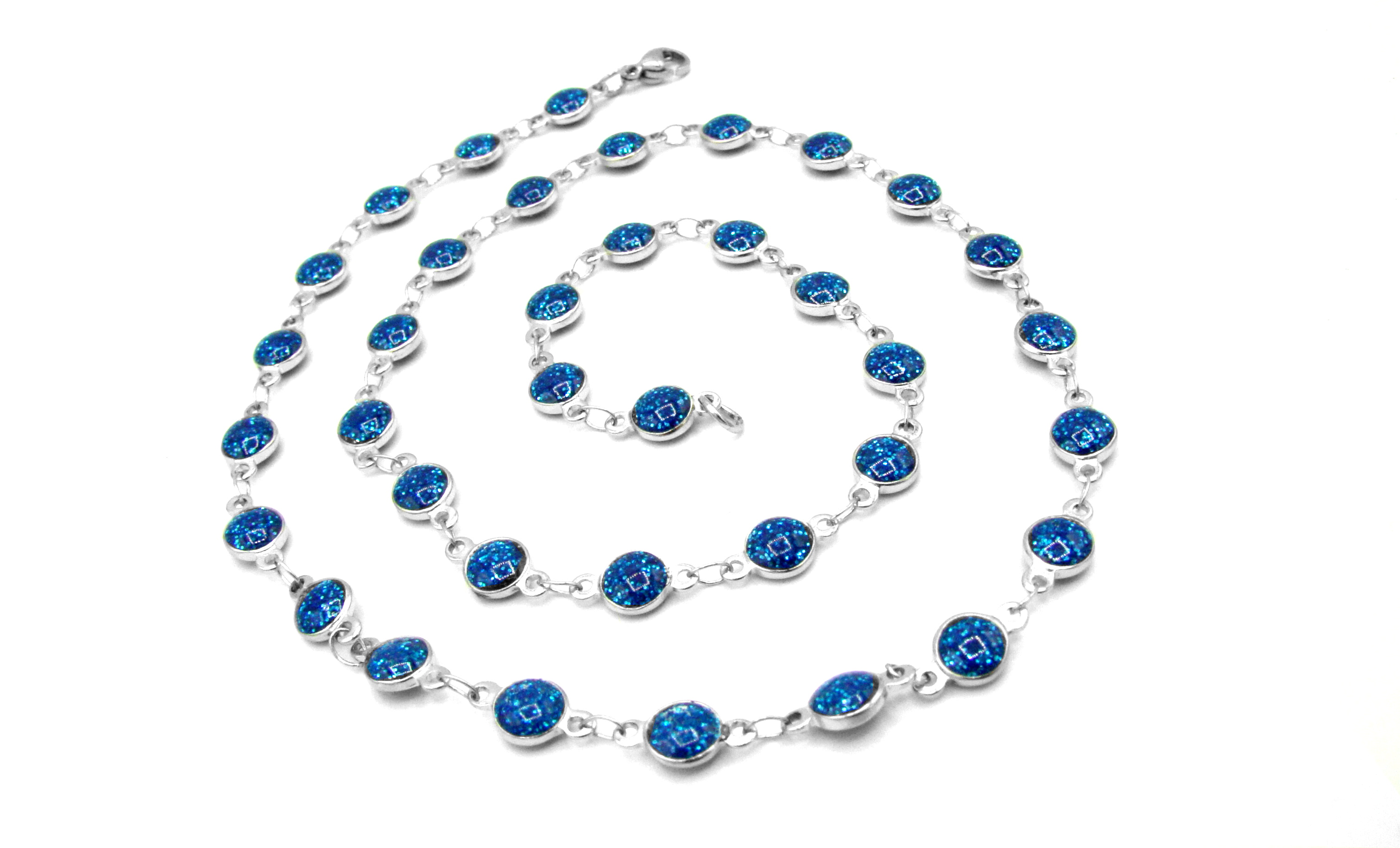 Levně Steel Jewelry Náhrdelník modrý z chirurgické oceli NH220160