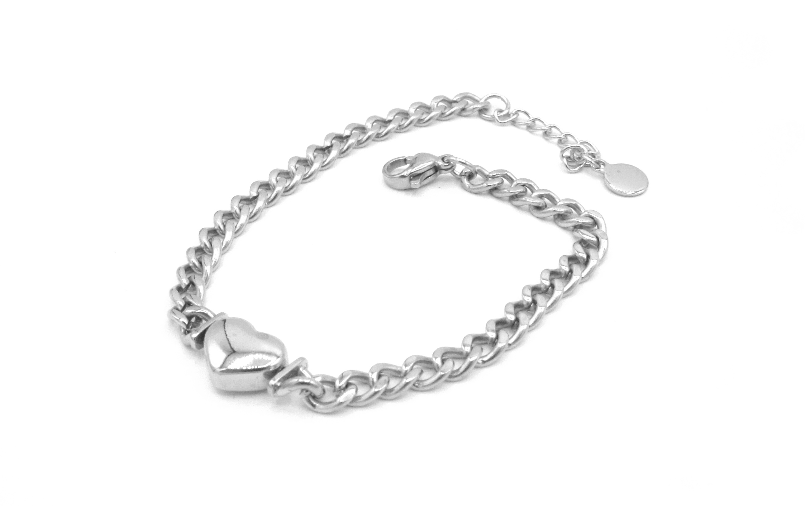 Steel Jewelry náramek se srdcem z chirurgické oceli NR220164