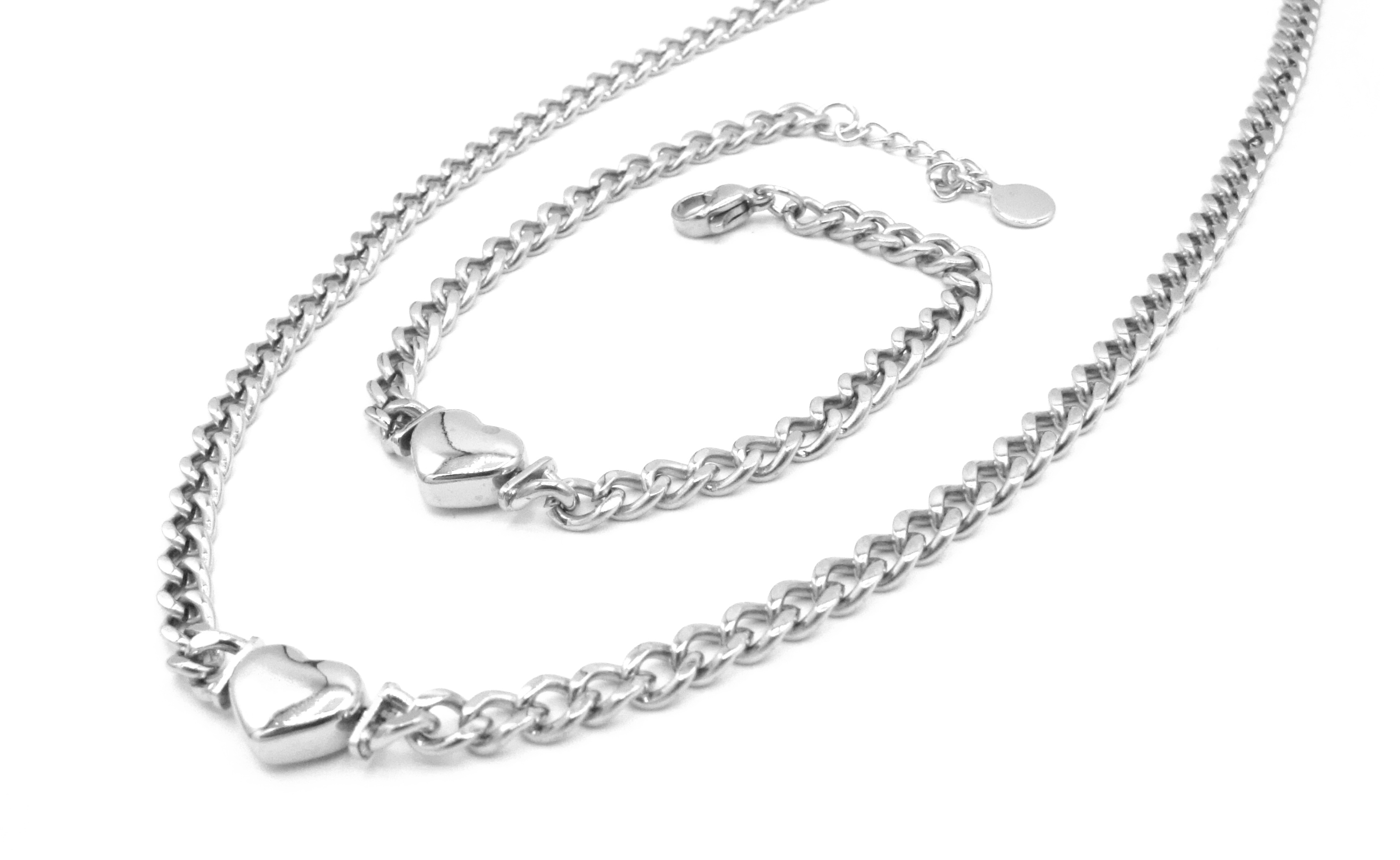 Steel Jewelry Set náhrdelník a náramek srdce z chirurgické oceli SET220166