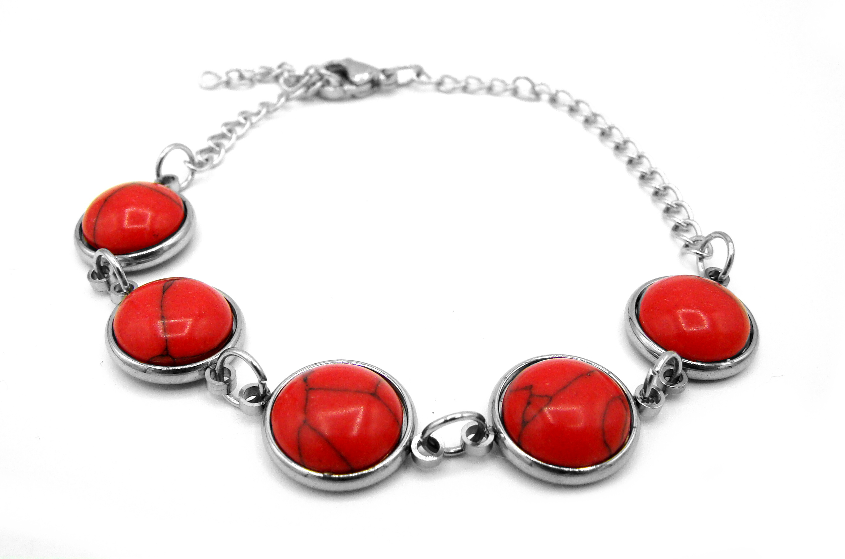 Steel Jewelry Náramek červený z chirurgické oceli NR220195
