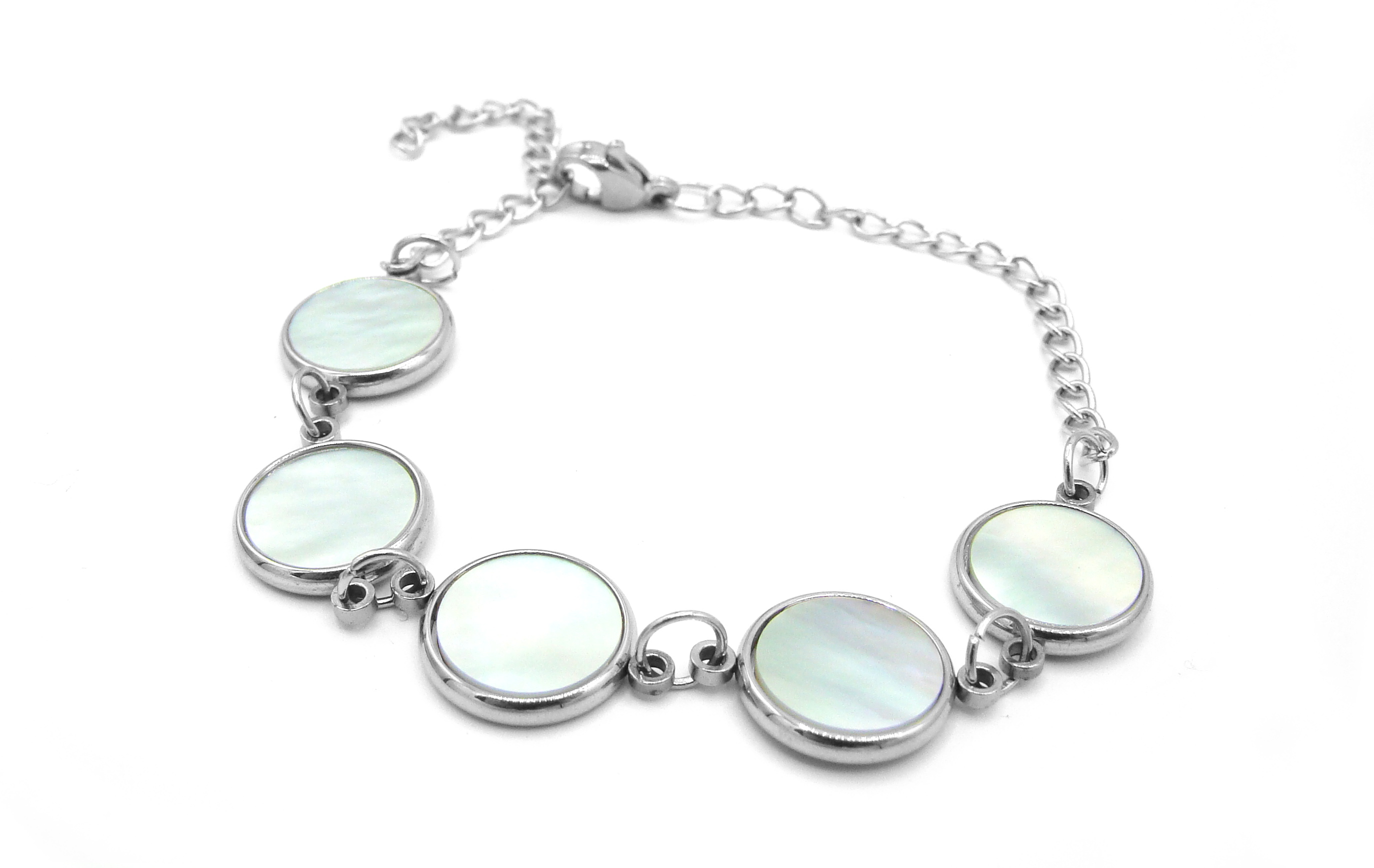 Steel Jewelry Náramek perleťový z chirurgické oceli NR220196