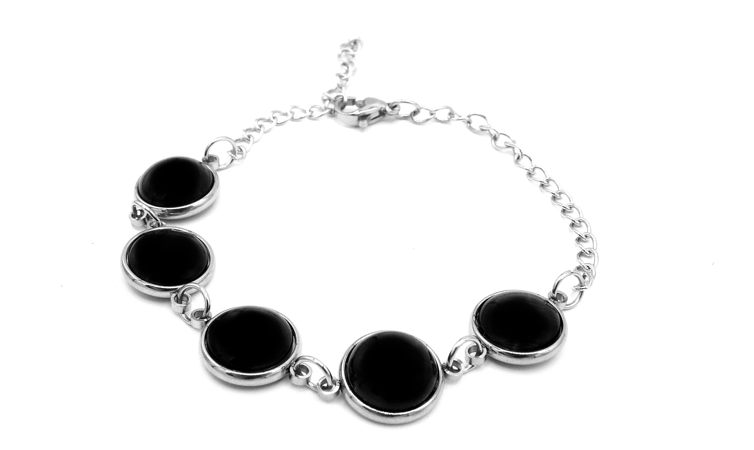 Steel Jewelry Náramek černý z chirurgické oceli NR220198