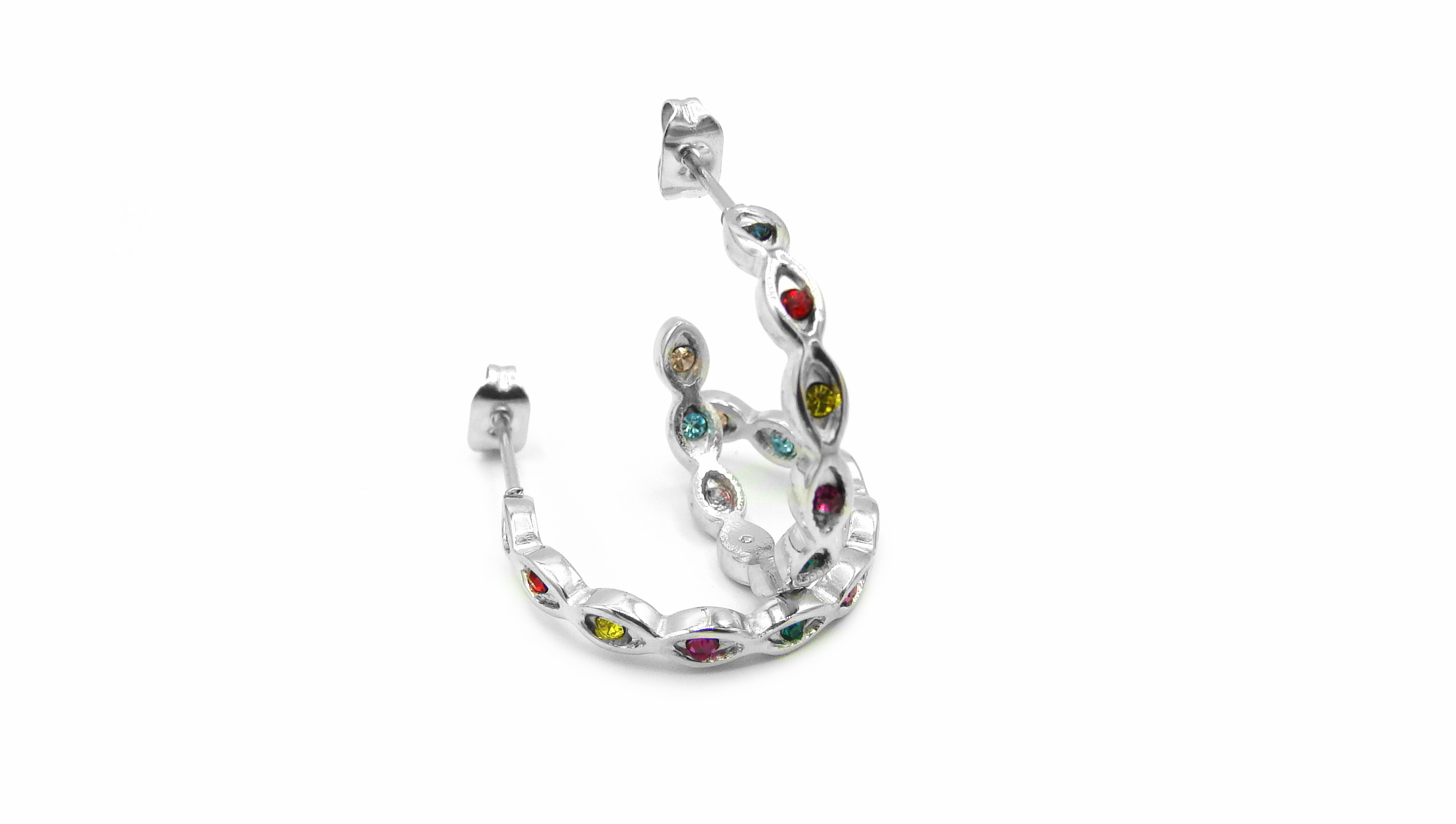 Steel Jewelry Náušnice barevné kroužky z chirurgické oceli NS220239