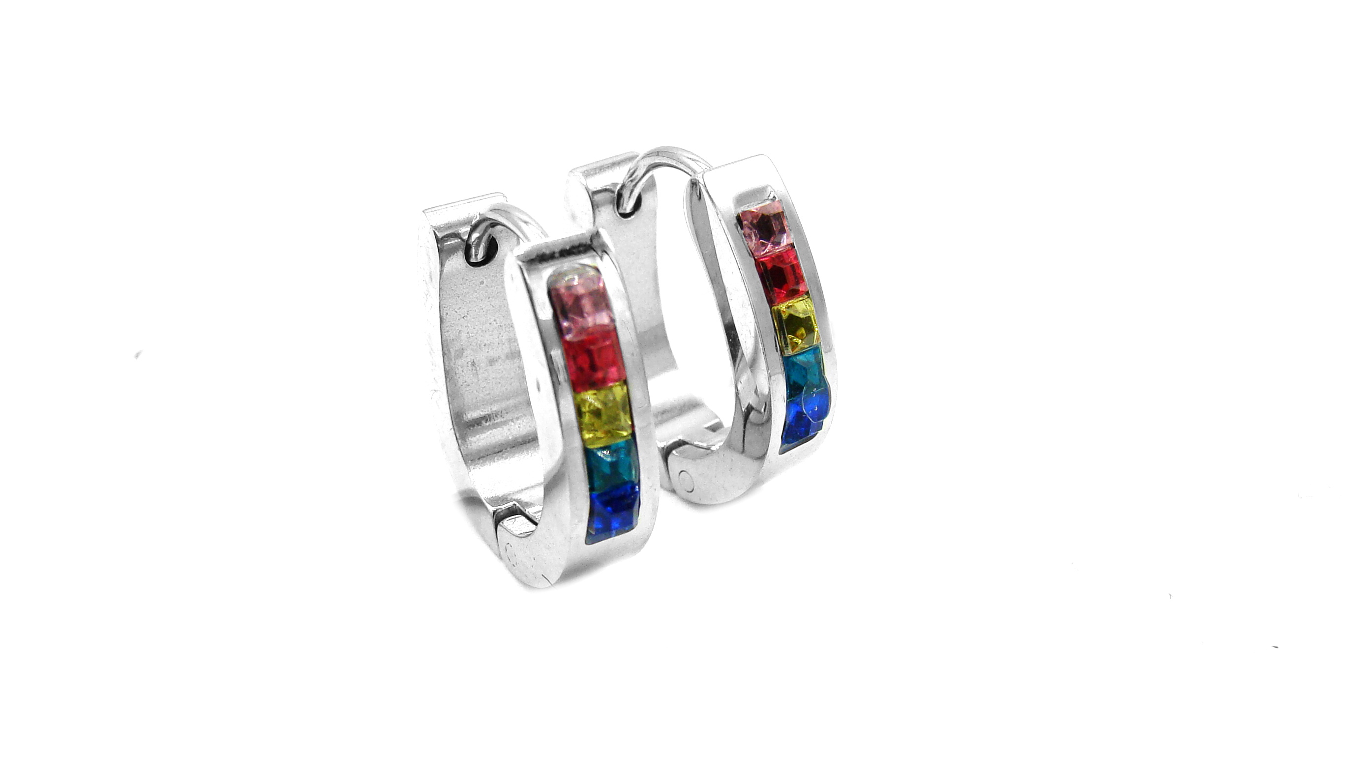 Steel Jewelry Náušnice barevné oválky z chirurgické oceli NS220249