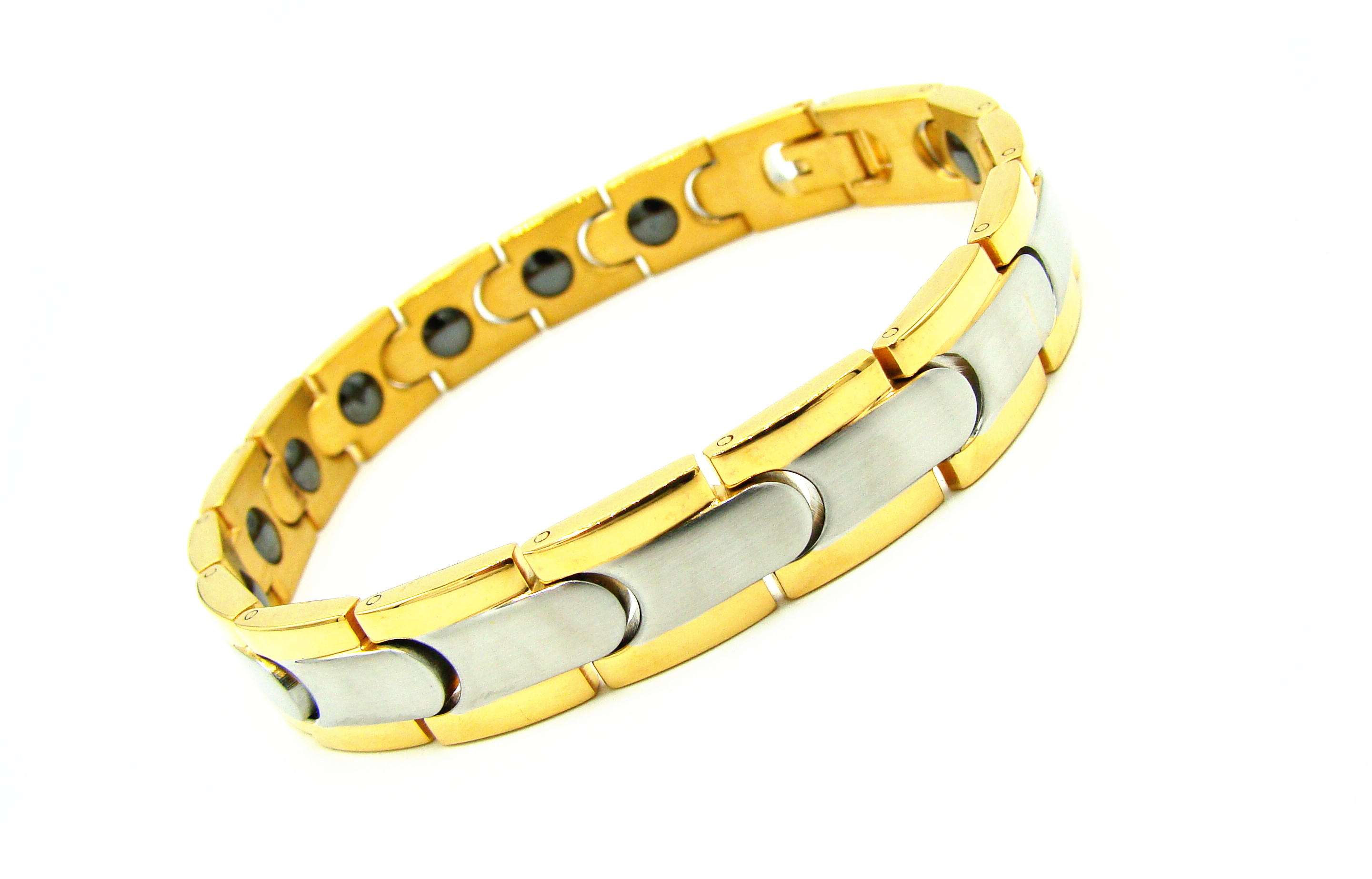 Steel Jewelry Náramek magnetický gold z chirurgické oceli NR230106