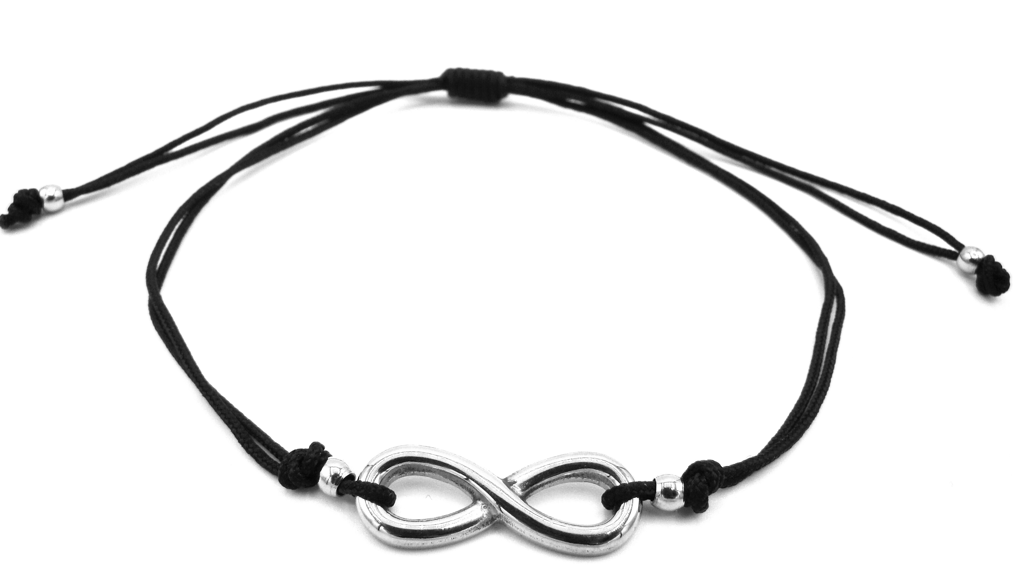 Steel Jewelry šňůrkový Náramek nekonečno z chirurgické oceli černý NR230909