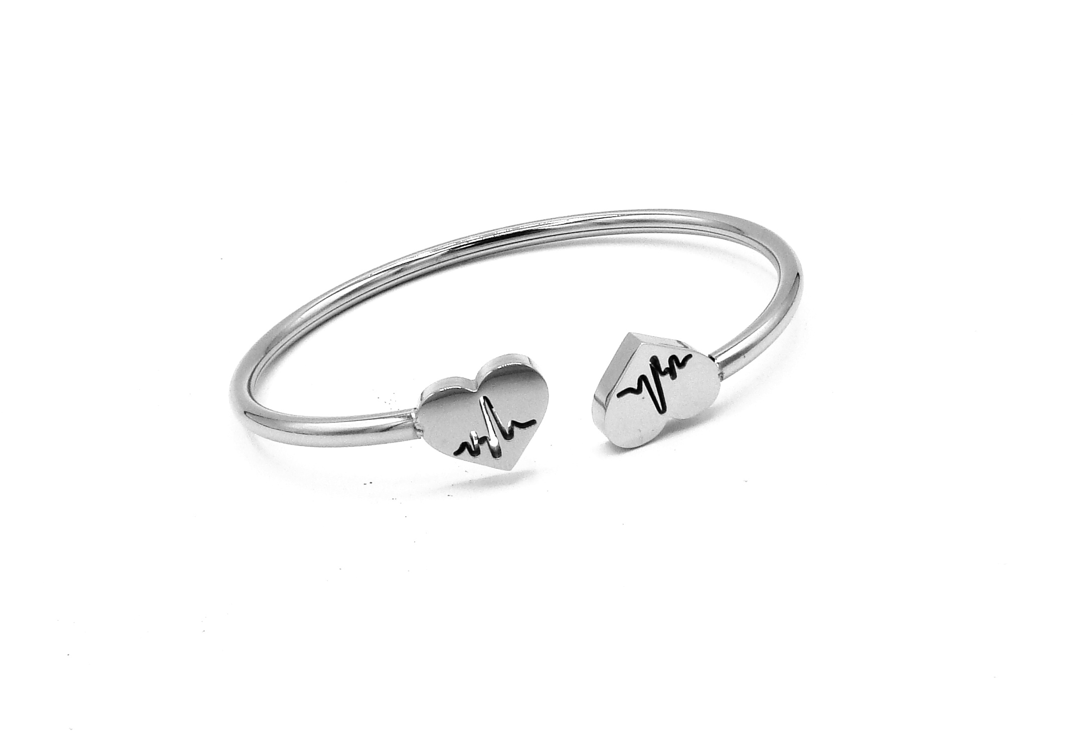 Steel Jewelry Náramek z chirurgické oceli dámský srdce a tep NR230942