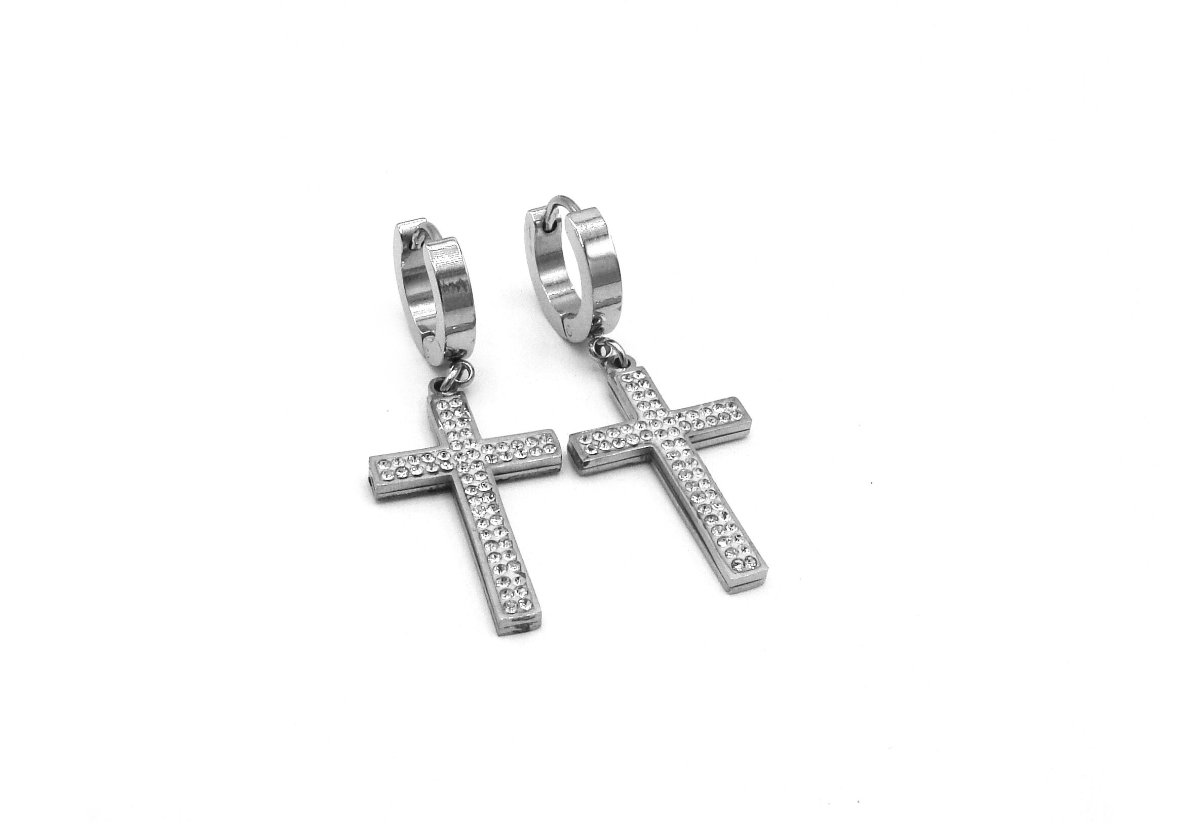 Levně Steel Jewelry Náušnice křížek z chirurgické oceli NS230948