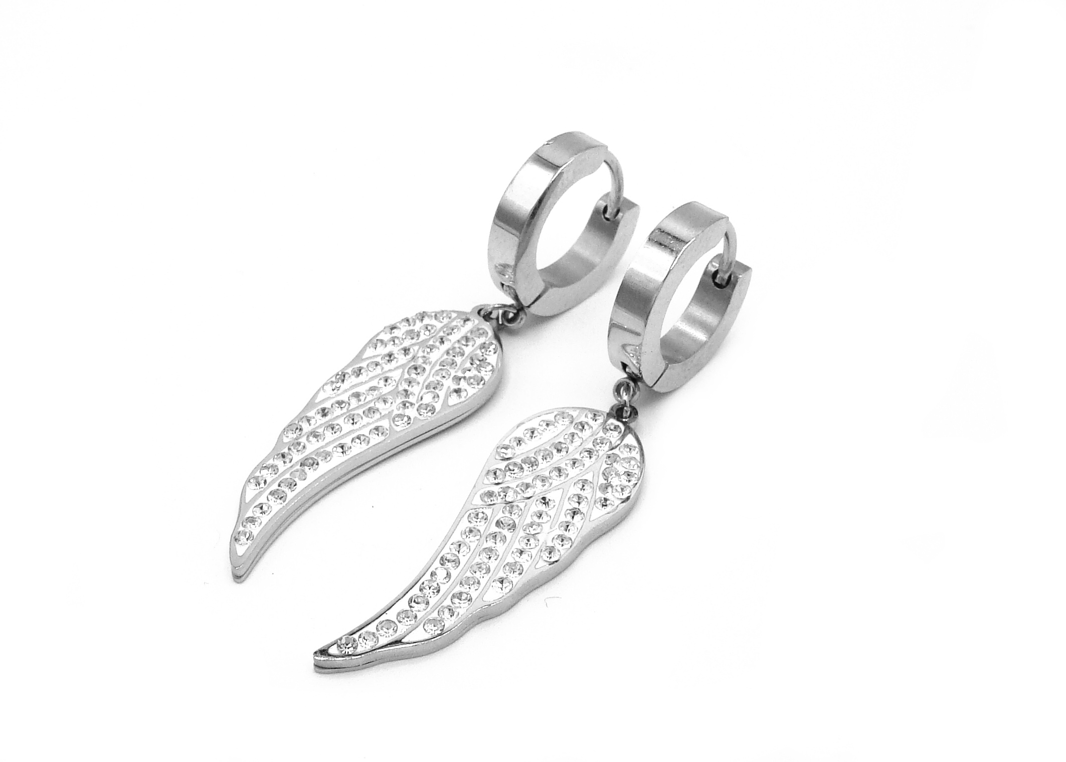 Levně Steel Jewelry Náušnice andělská křídla z chirurgické oceli NS231060