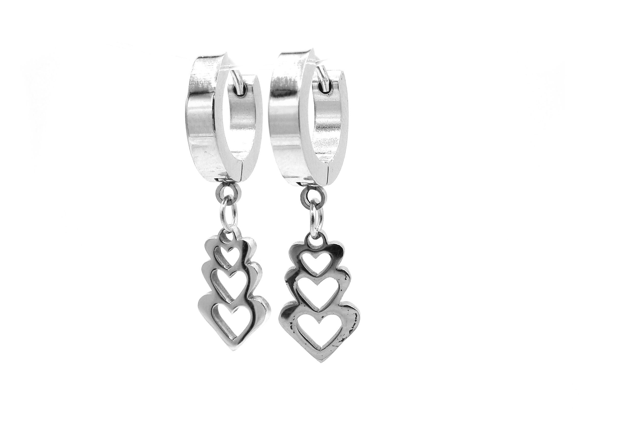 Levně Steel Jewelry Náušnice srdce z chirurgické oceli NS231073