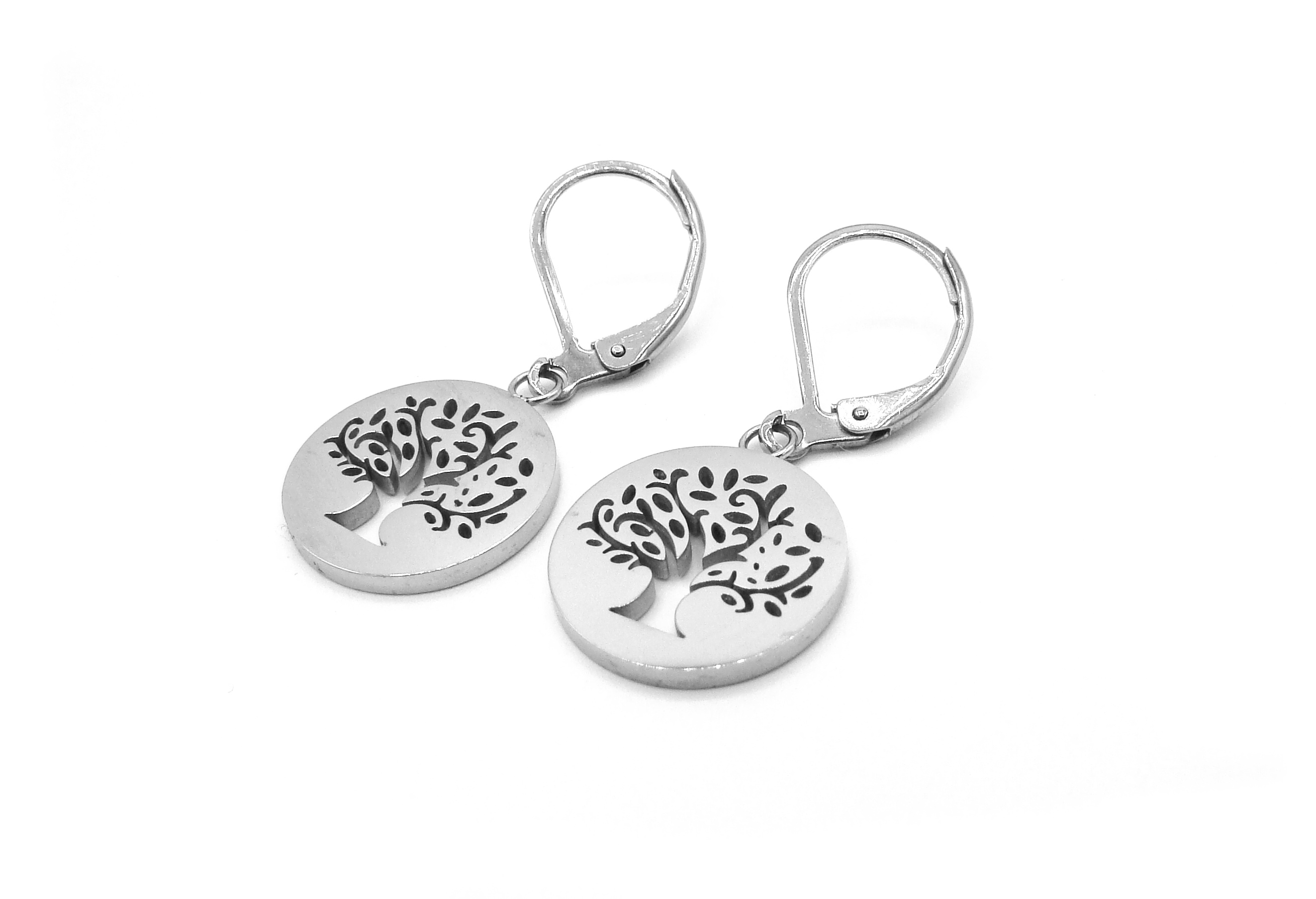 Steel Jewelry Náušnice strom života z chirurgické oceli NS231077