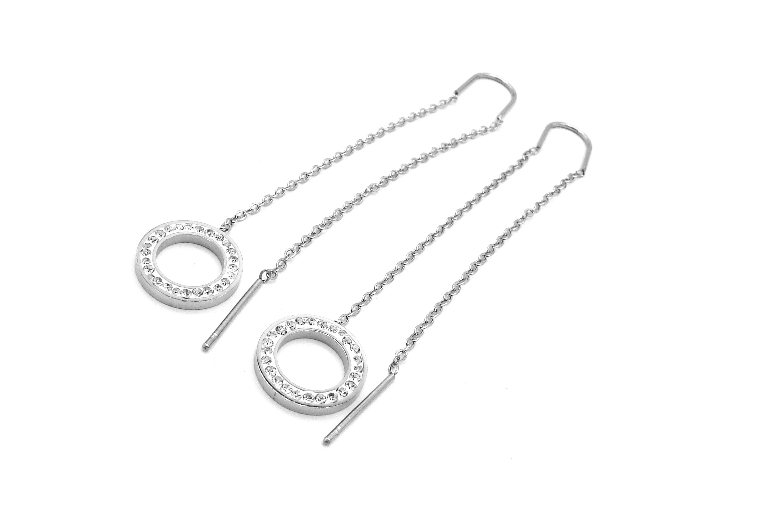 Steel Jewelry provlékací náušnice chirurgická ocel dámské kroužek 231089