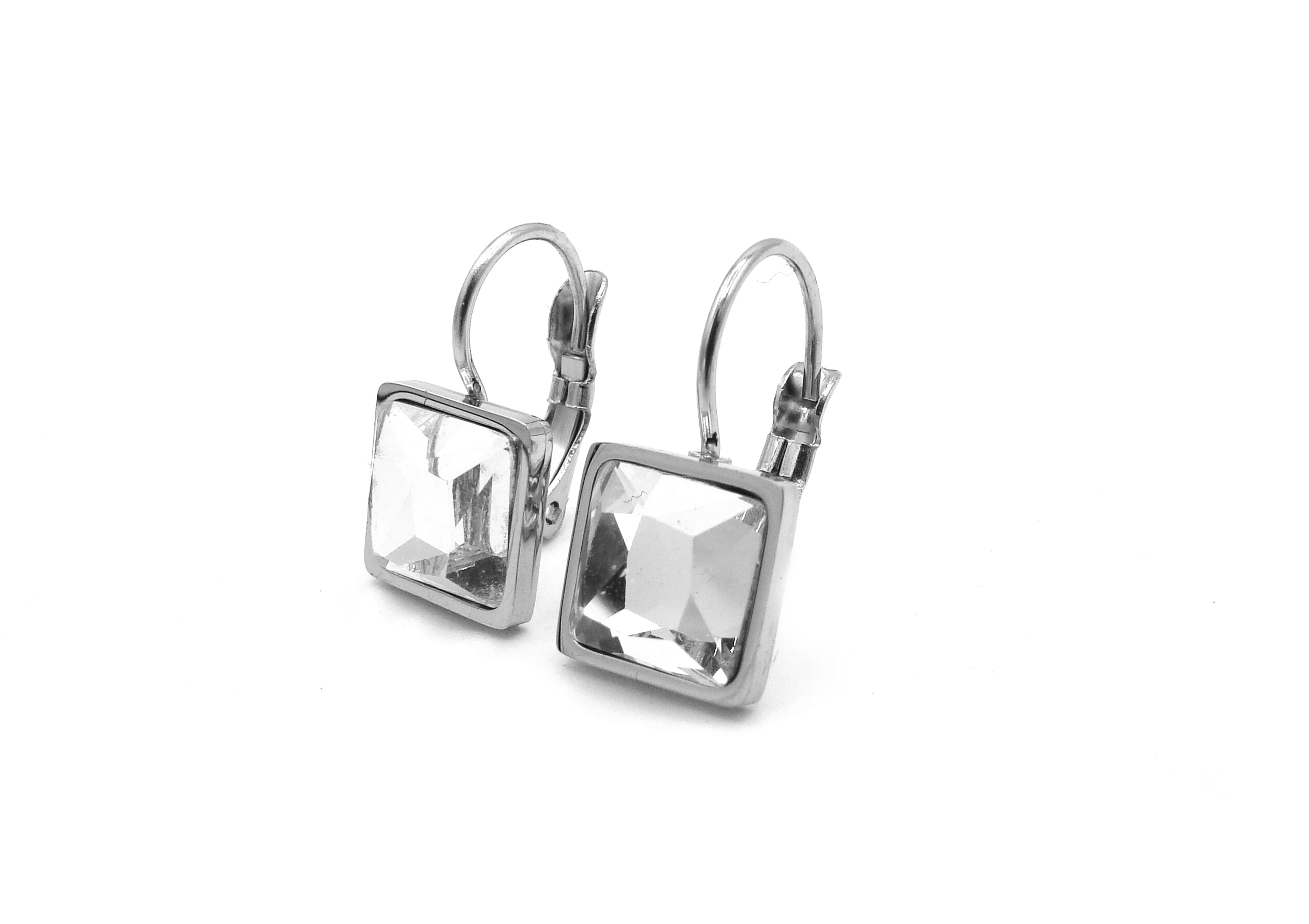 Steel Jewelry náušnice z chirurgické oceli BÍLÉ dámské 231091