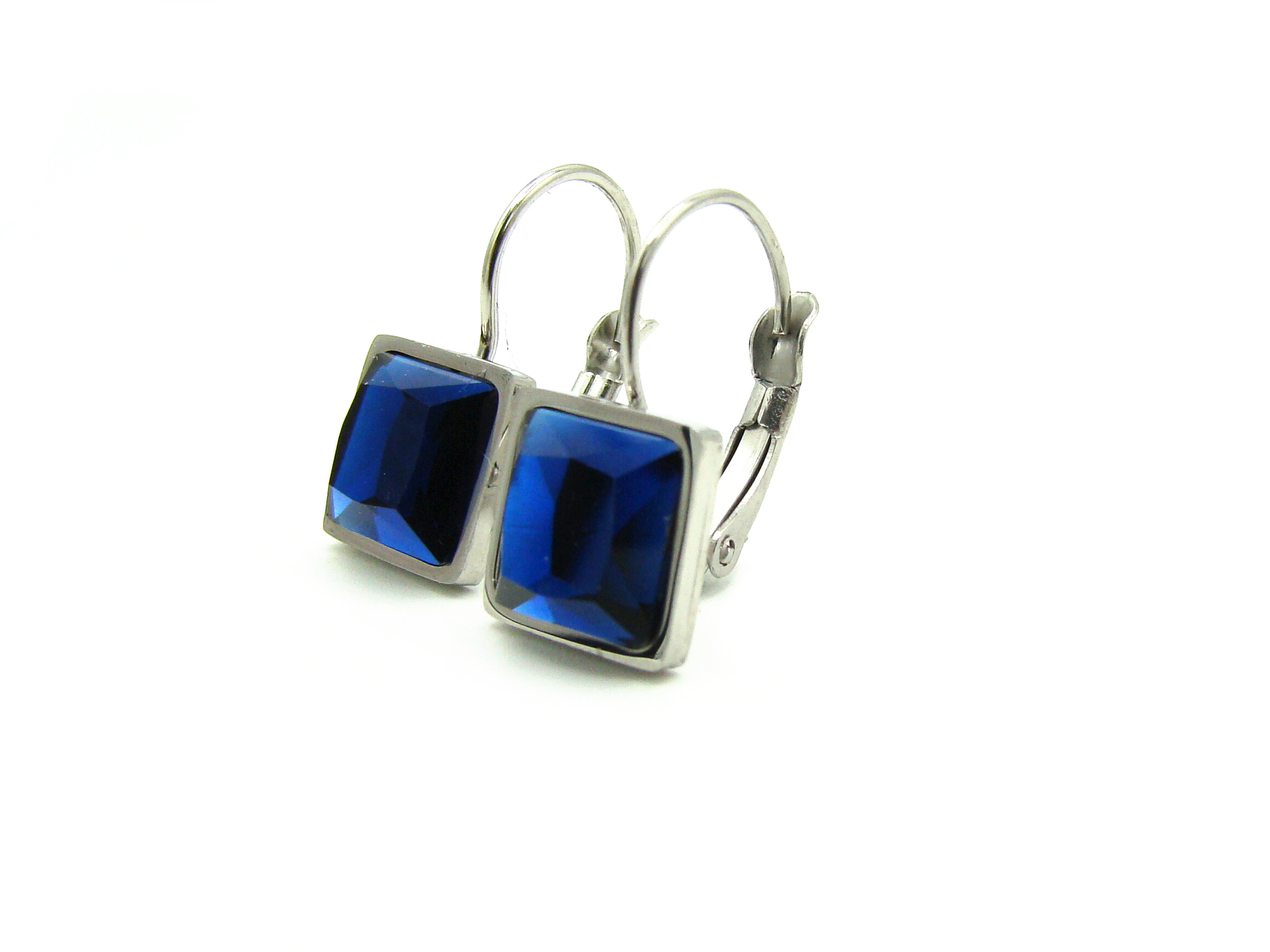 Levně Steel Jewelry náušnice z chirurgické oceli MODRÉ dámské 231093